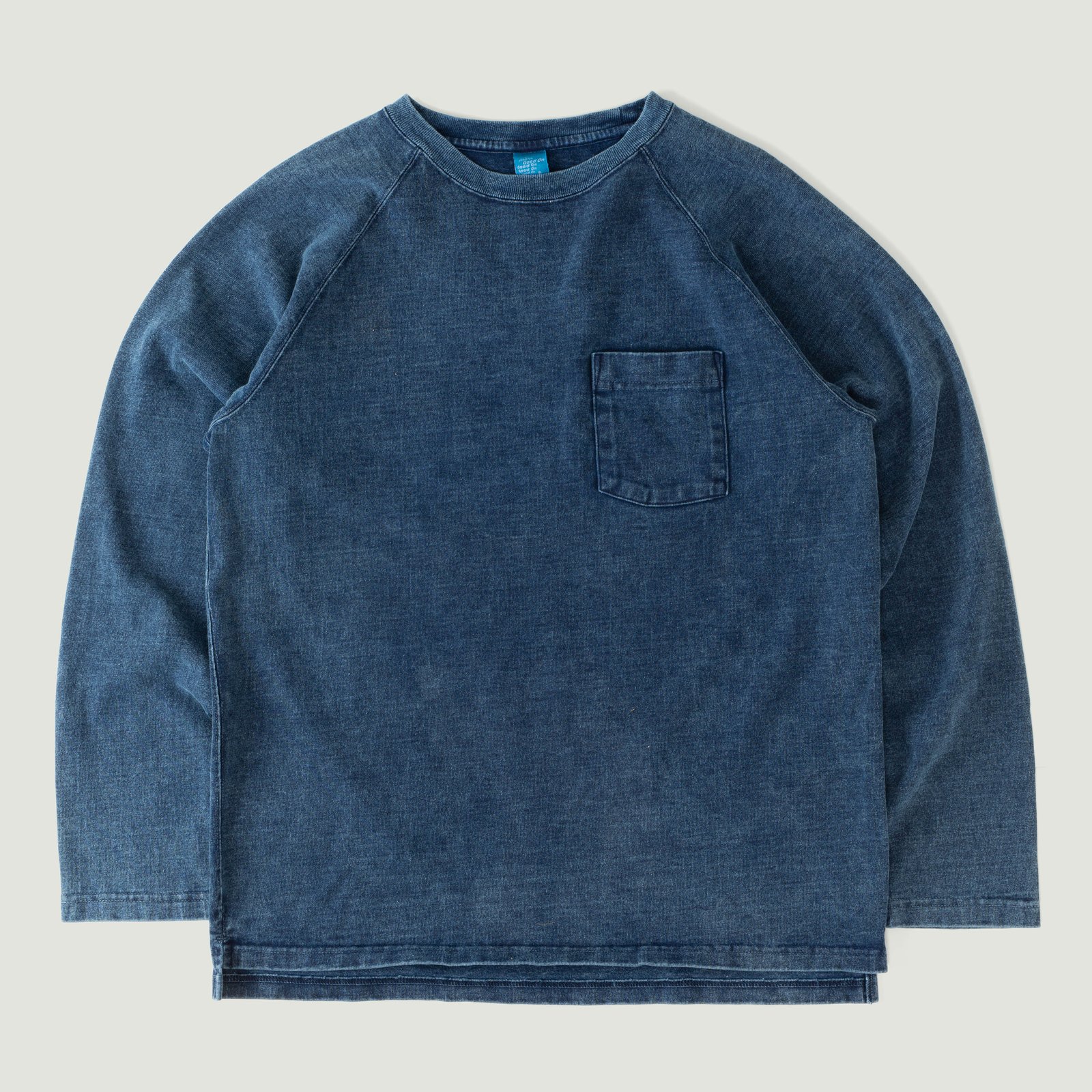 Heavy Raglan Long Sleeve Pocket T-shirt Indigo Shave