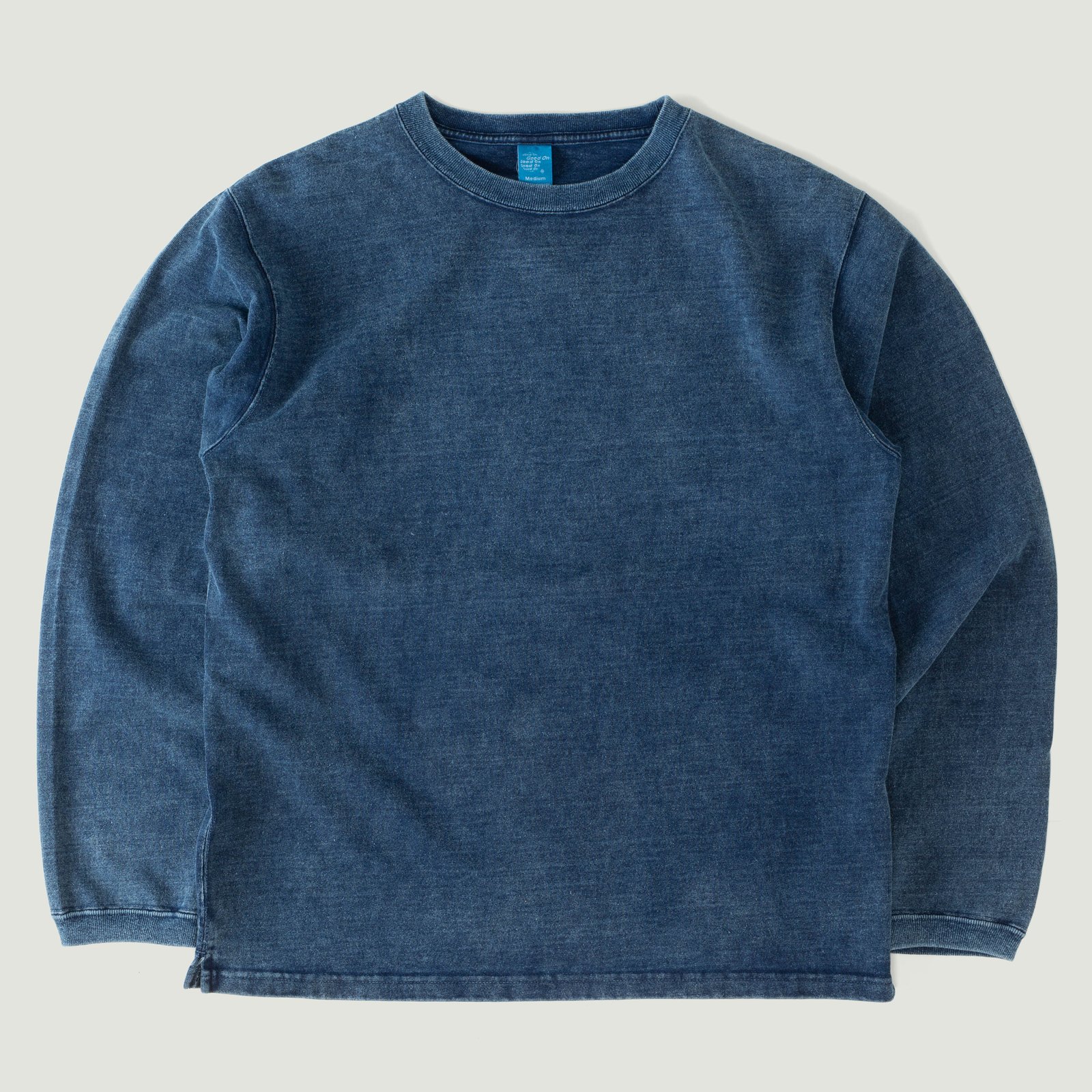 Long Sleeve Heavy Crew Tee Indigo Shave