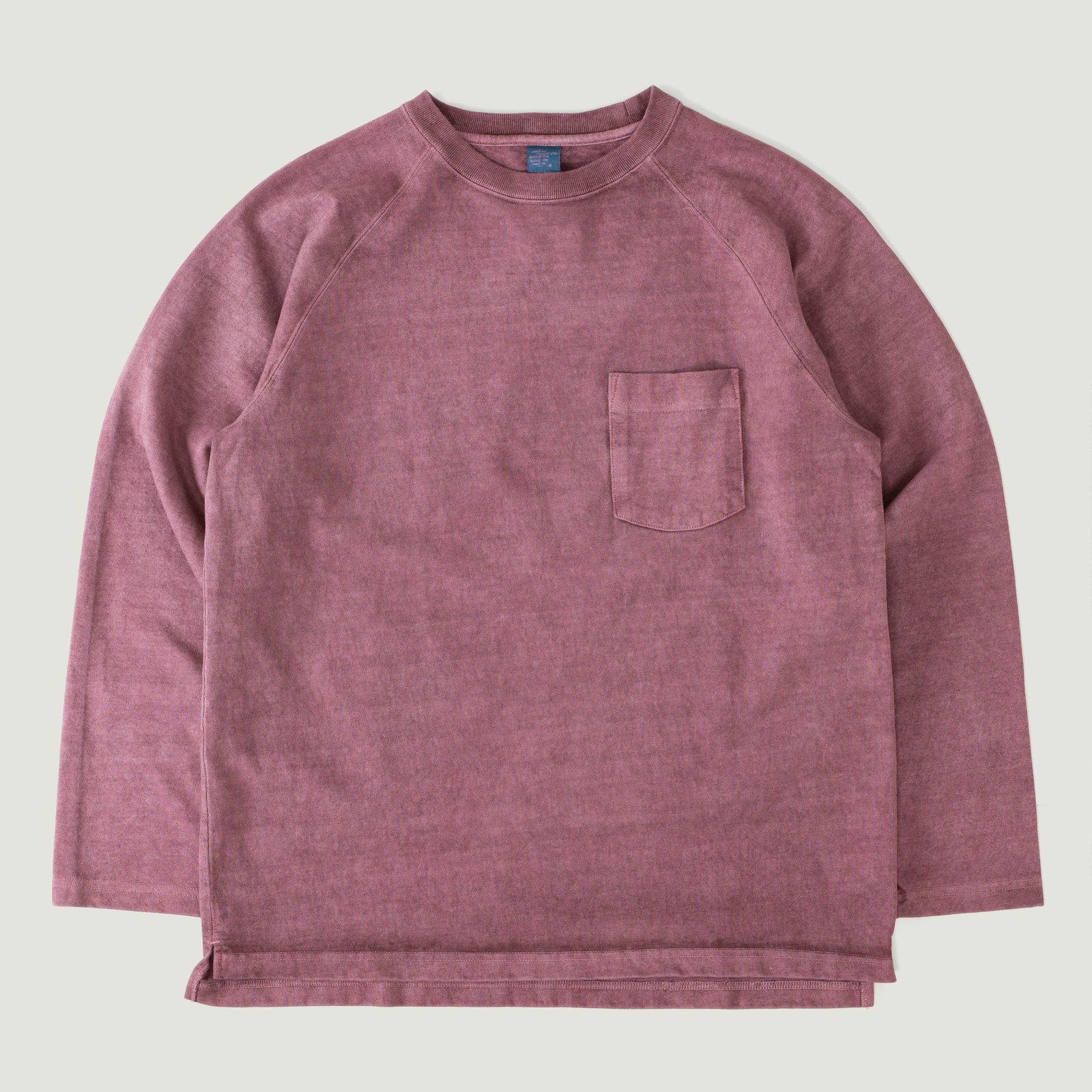 Heavy Raglan Pocket Long Sleeve T-Shirt in Azuki
