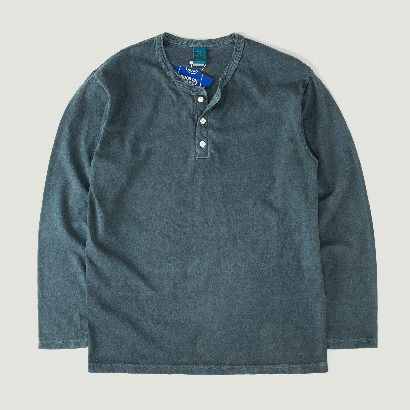 Tee-Shirt Henley Manches Longues P-Slate