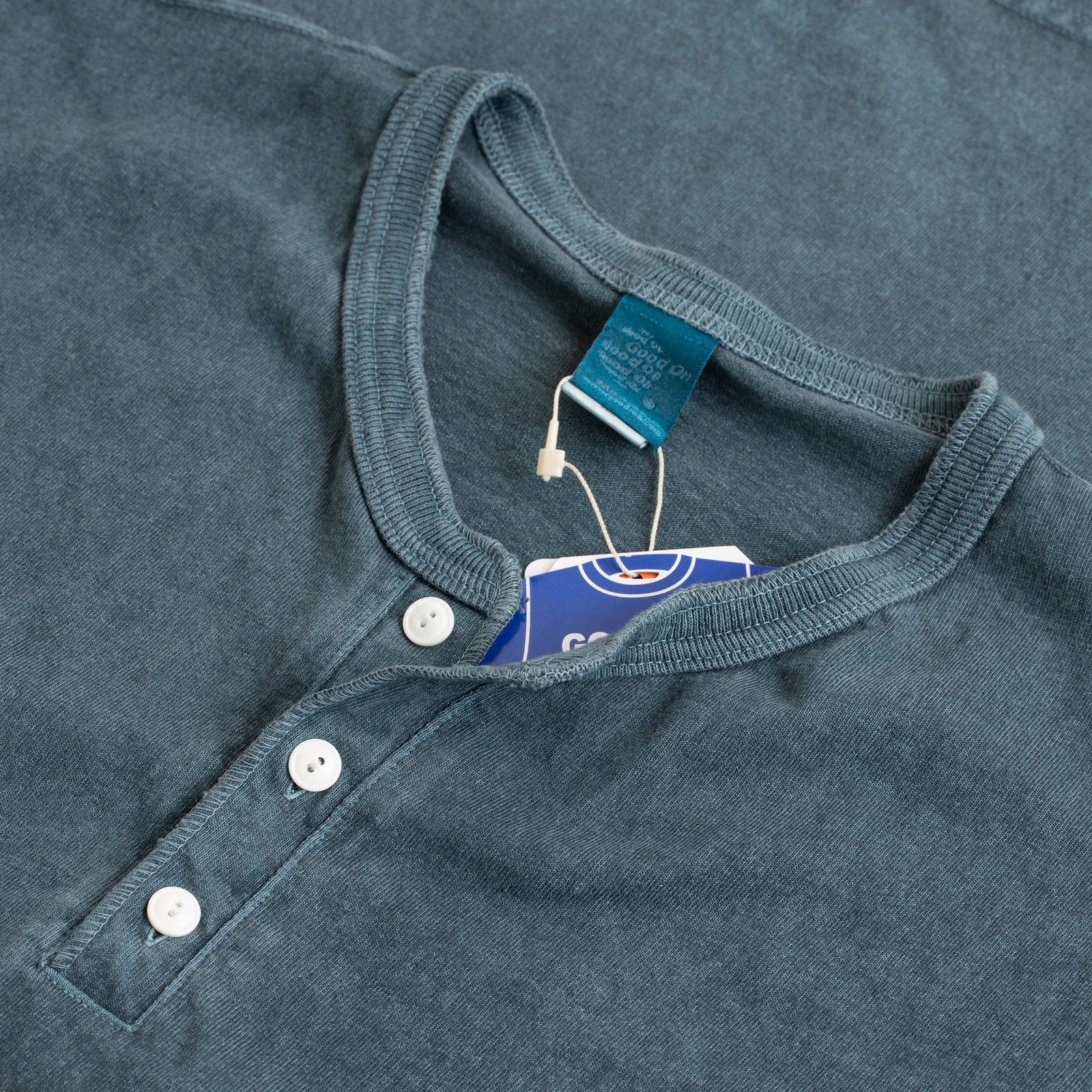Tee-Shirt Henley Manches Longues P-Slate