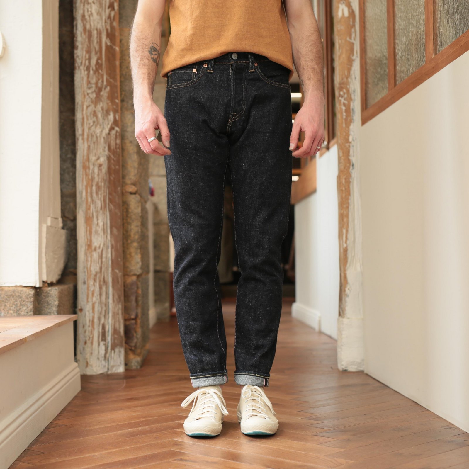0405-82IE High Tapered 16oz Textured Denim