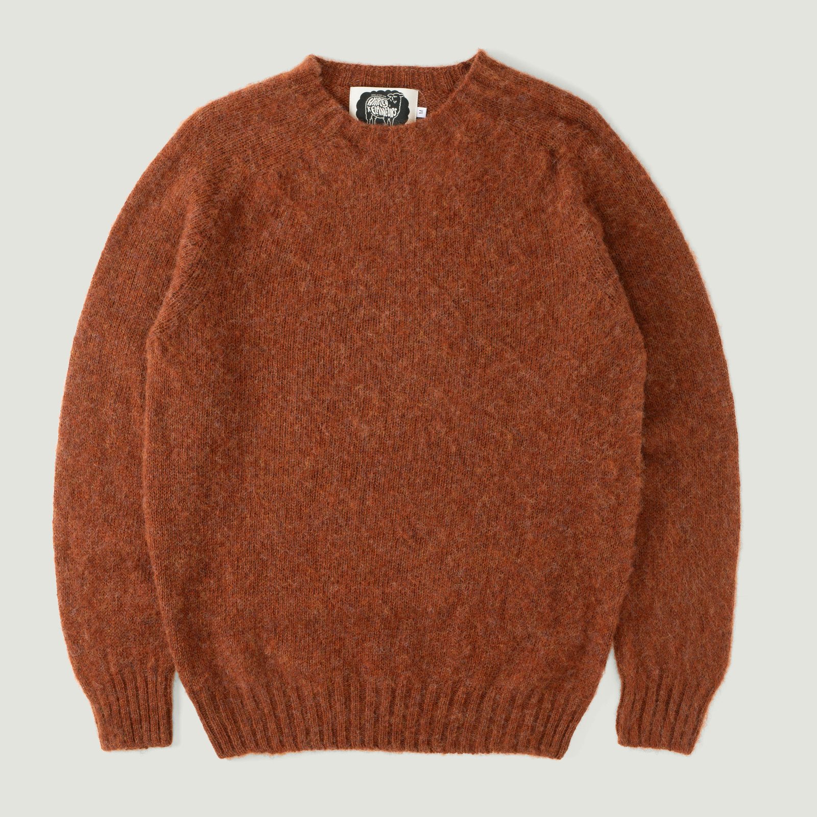 HARLEY OF SCOTLAND X FLÂNEURS / Shaggy Crew Neck Sweater Terracotta