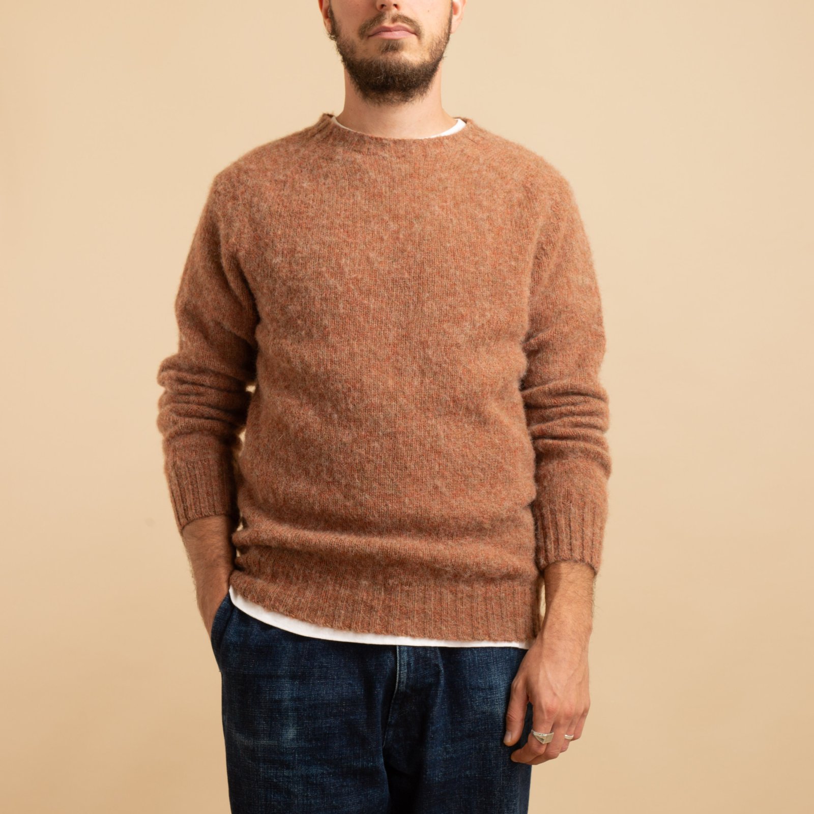 HARLEY OF SCOTLAND X FLÂNEURS / Shaggy Crew Neck Sweater Brae