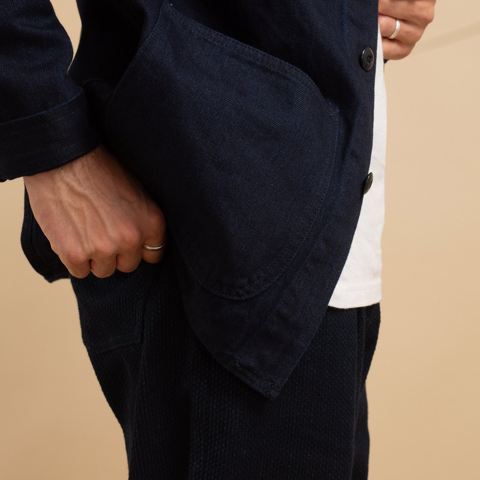 JAPAN BLUE / Indigo x Indigo Denim Coverall jacket