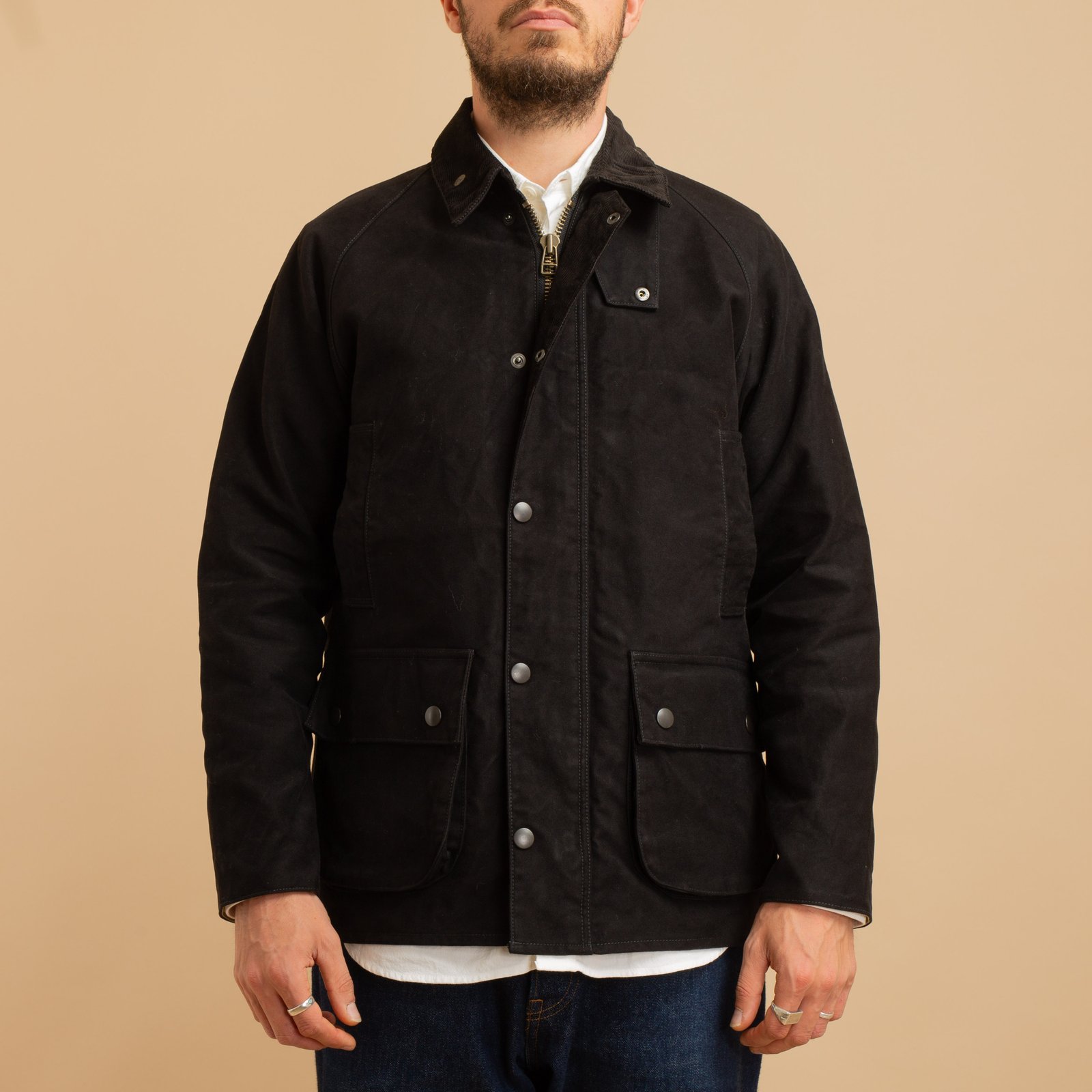 F2361 Heavy Moleskin Riding Jacket Black