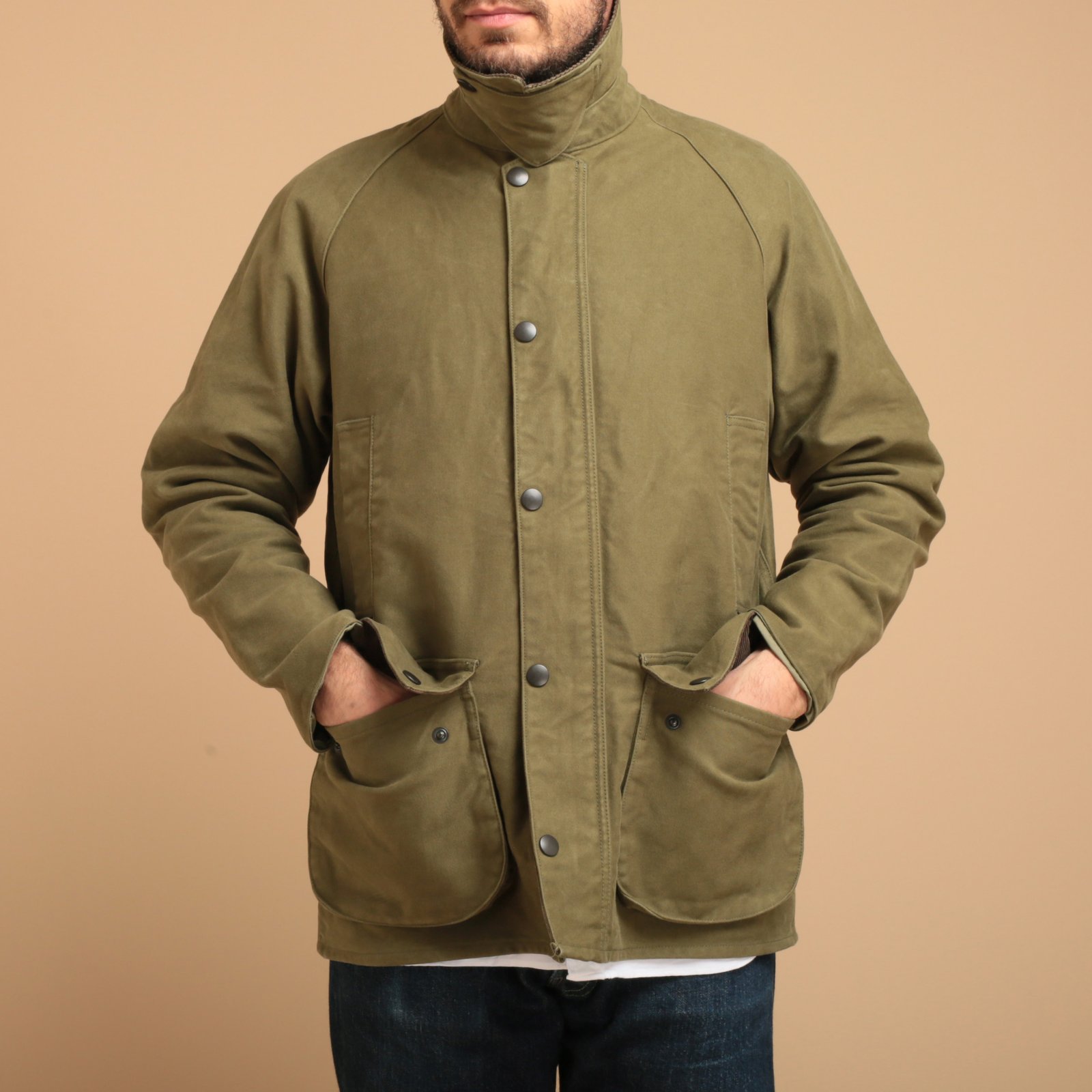 F2361 Heavy Moleskin Riding Jacket Olive