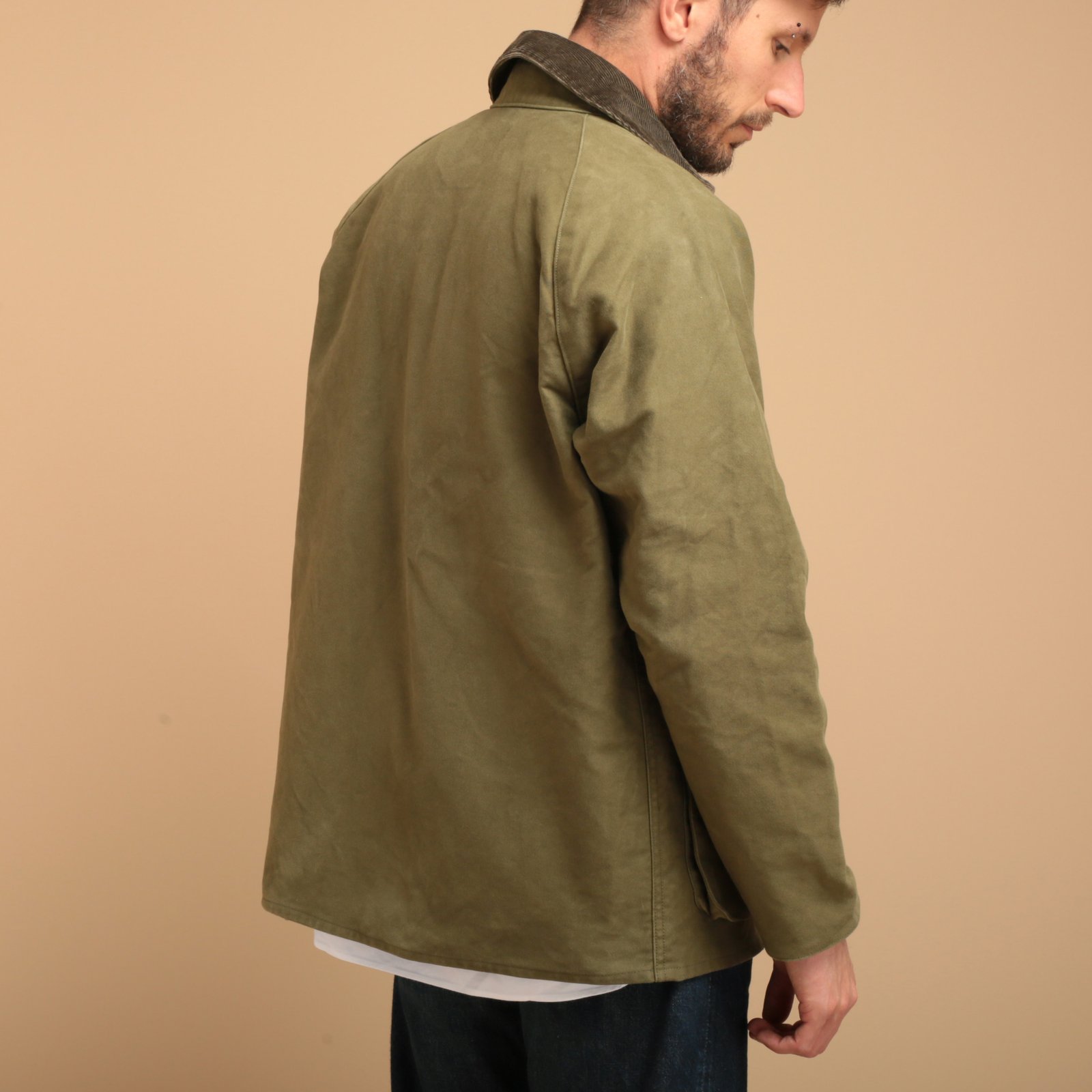 F2361 Heavy Moleskin Riding Jacket Olive