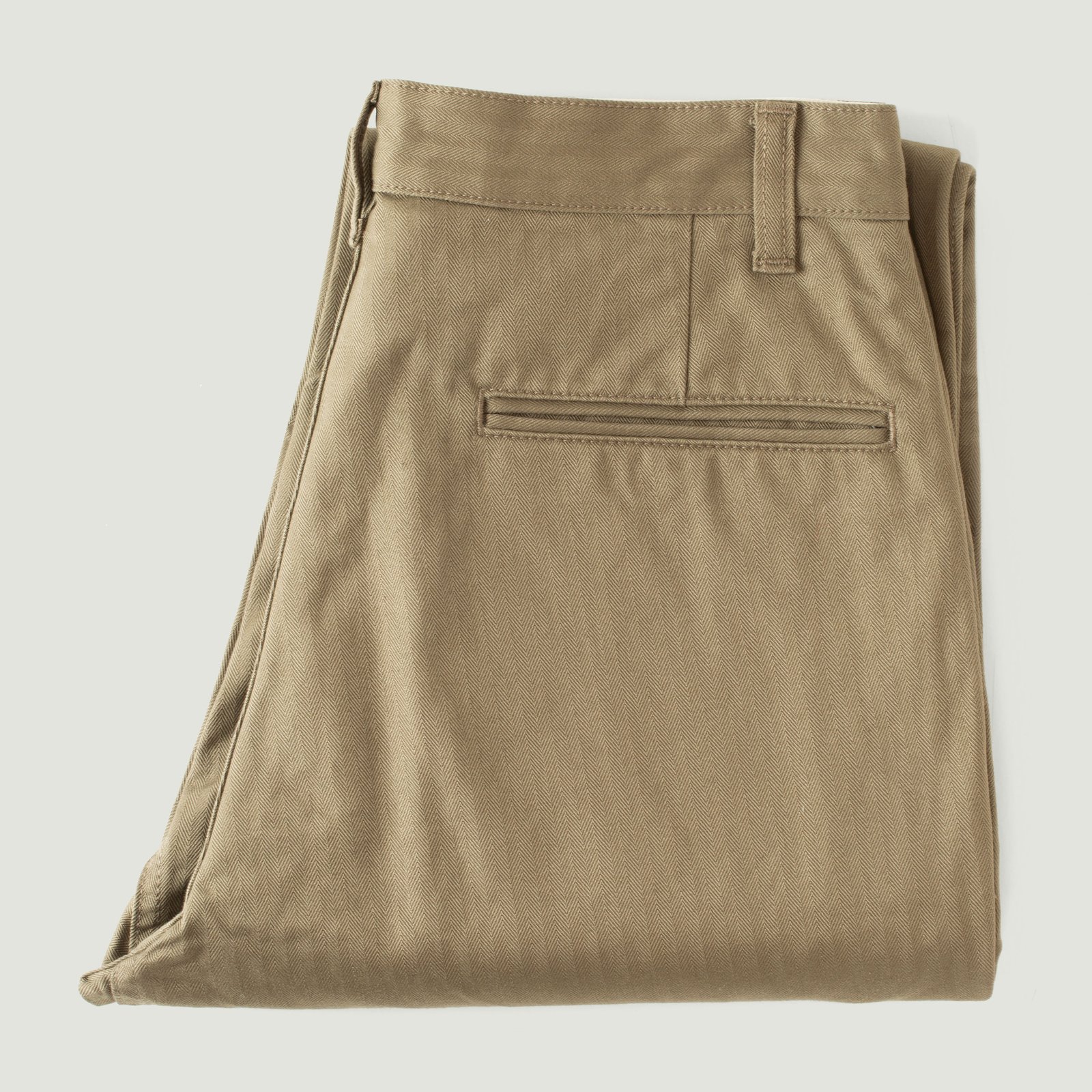 F0522 VAT Herringbone Trousers Olive