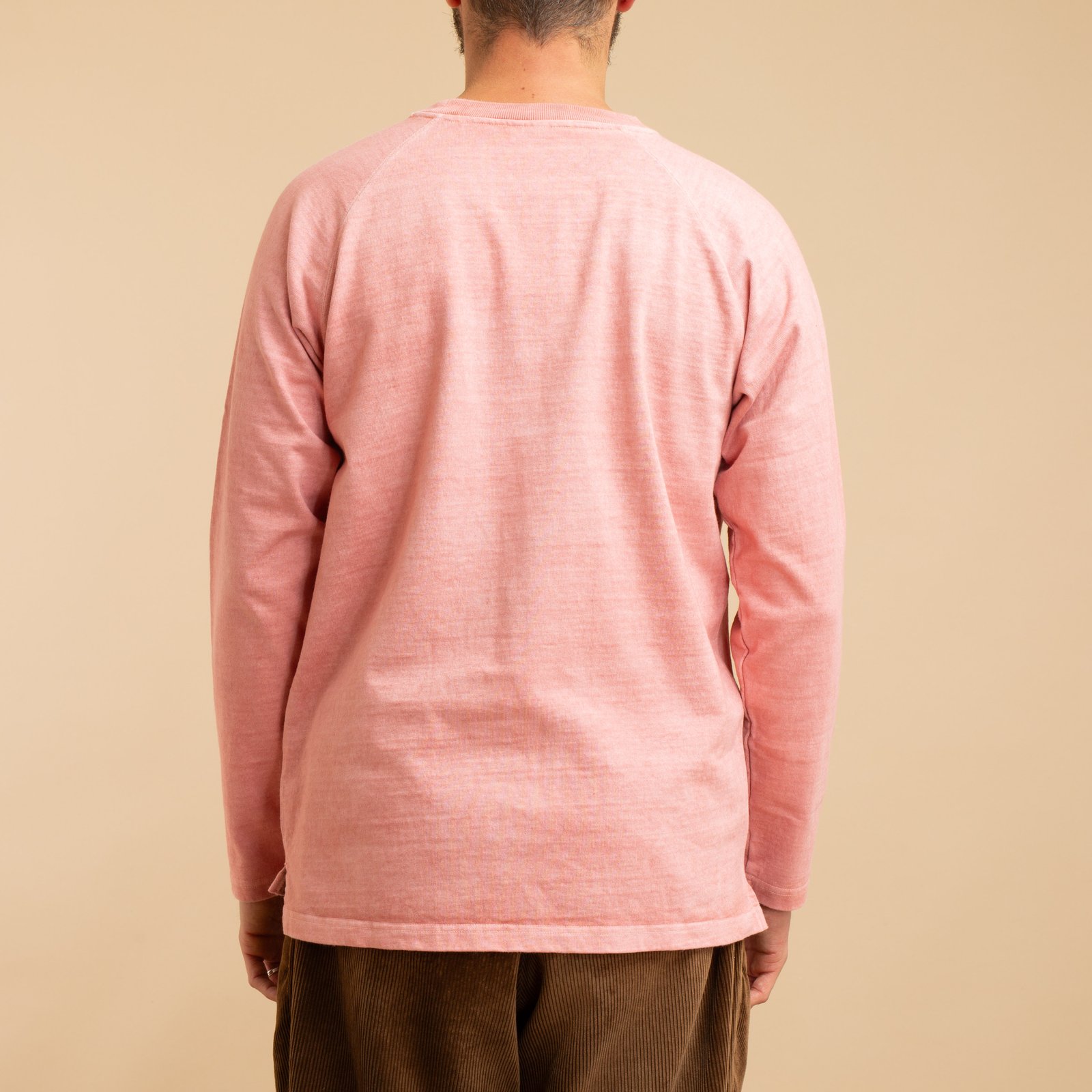 Heavy Raglan Pocket T-Shirt Long Sleeve P-Coral