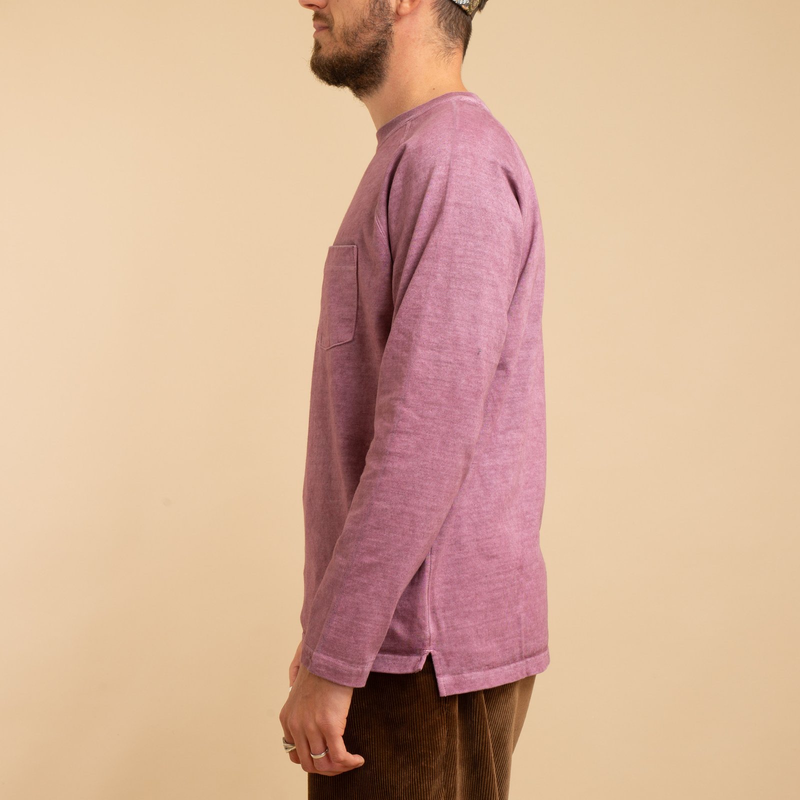 Heavy Raglan Pocket T-Shirt L/S P-Azuki