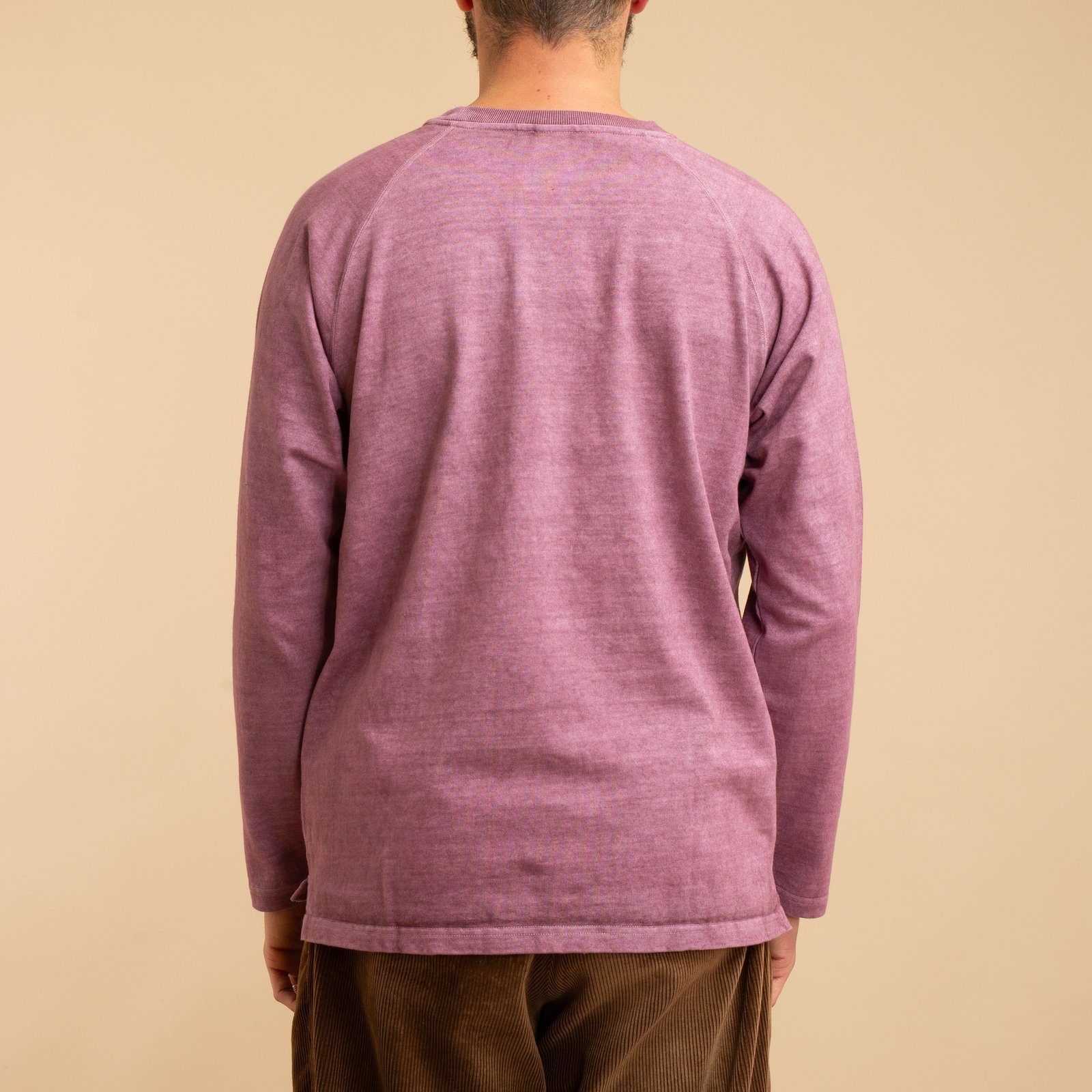 Heavy Raglan Pocket Long Sleeve T-Shirt in Azuki