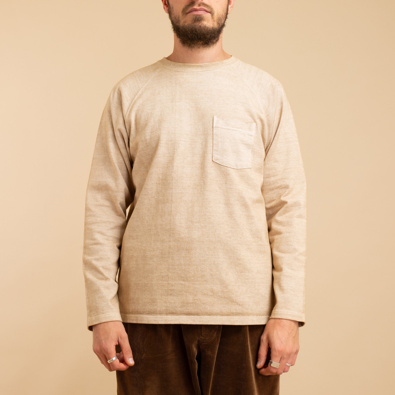 Heavy Raglan Pocket T-Shirt L/S P-Latte