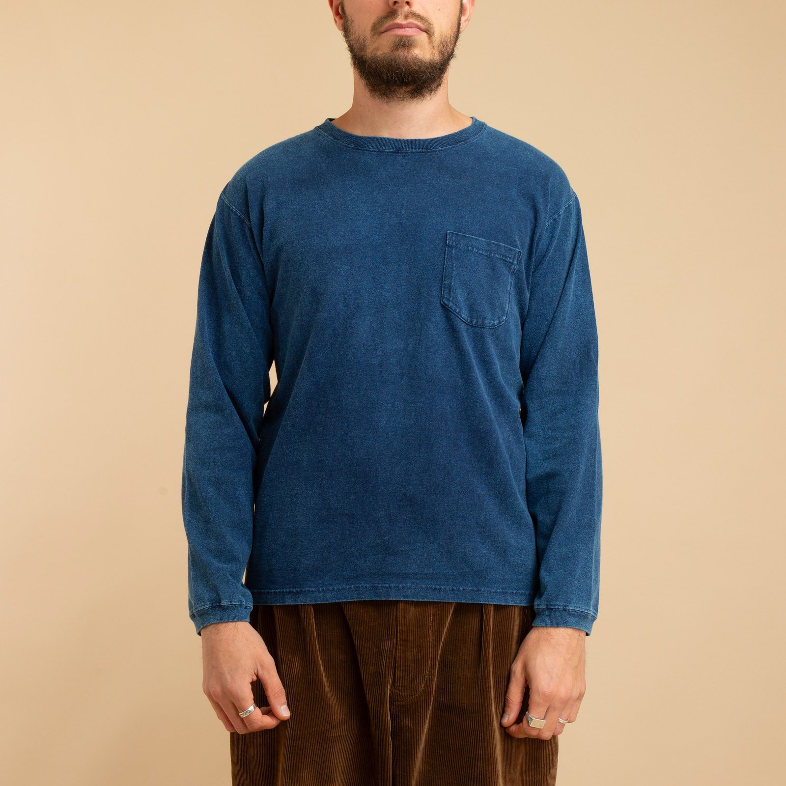 L/S Pocket Tee Indigo Shave