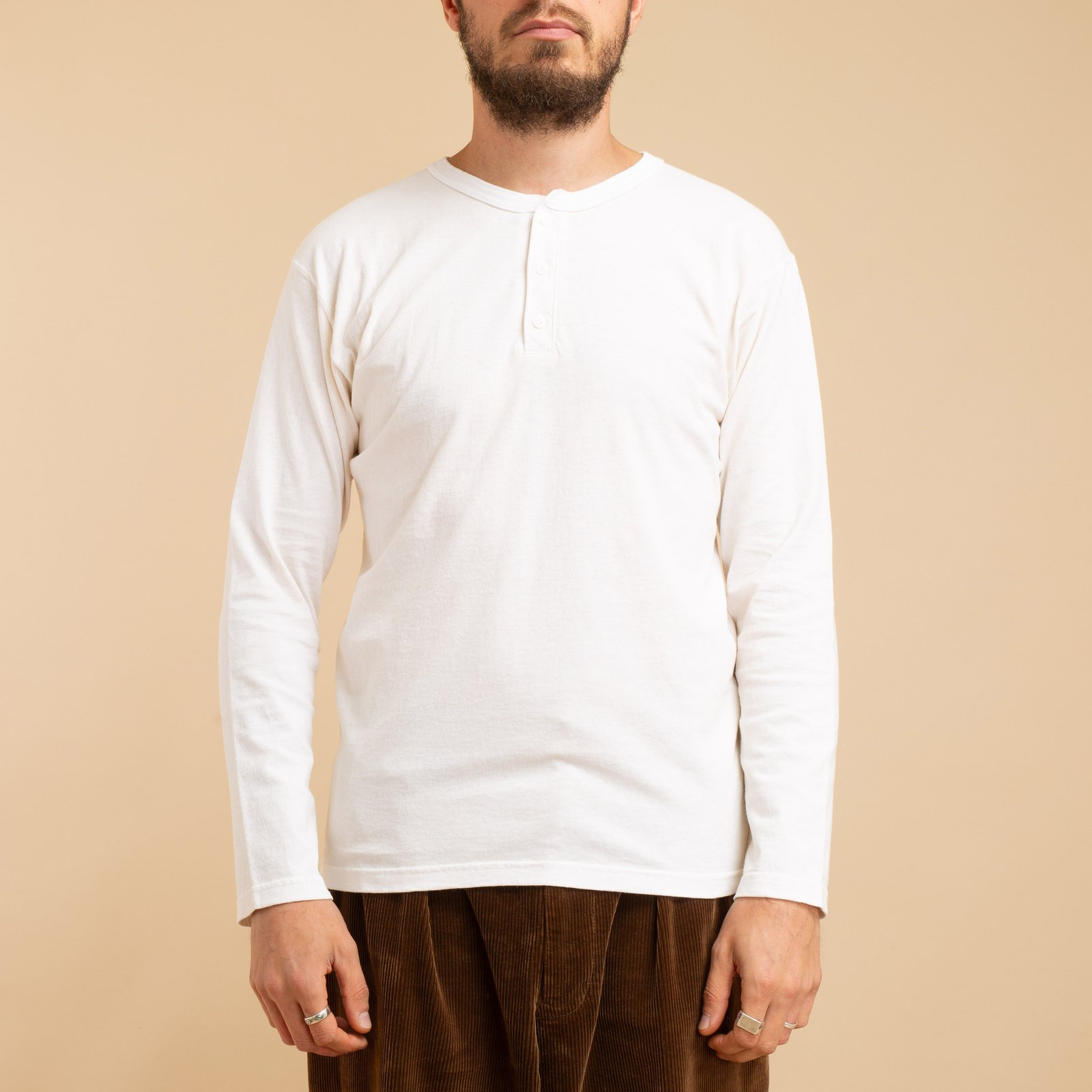 Long Sleeve Henley T-Shirt P-Natural
