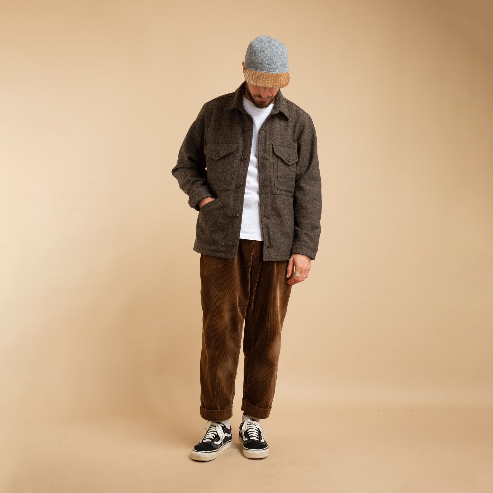 Wool Cruiser Jacket Brown