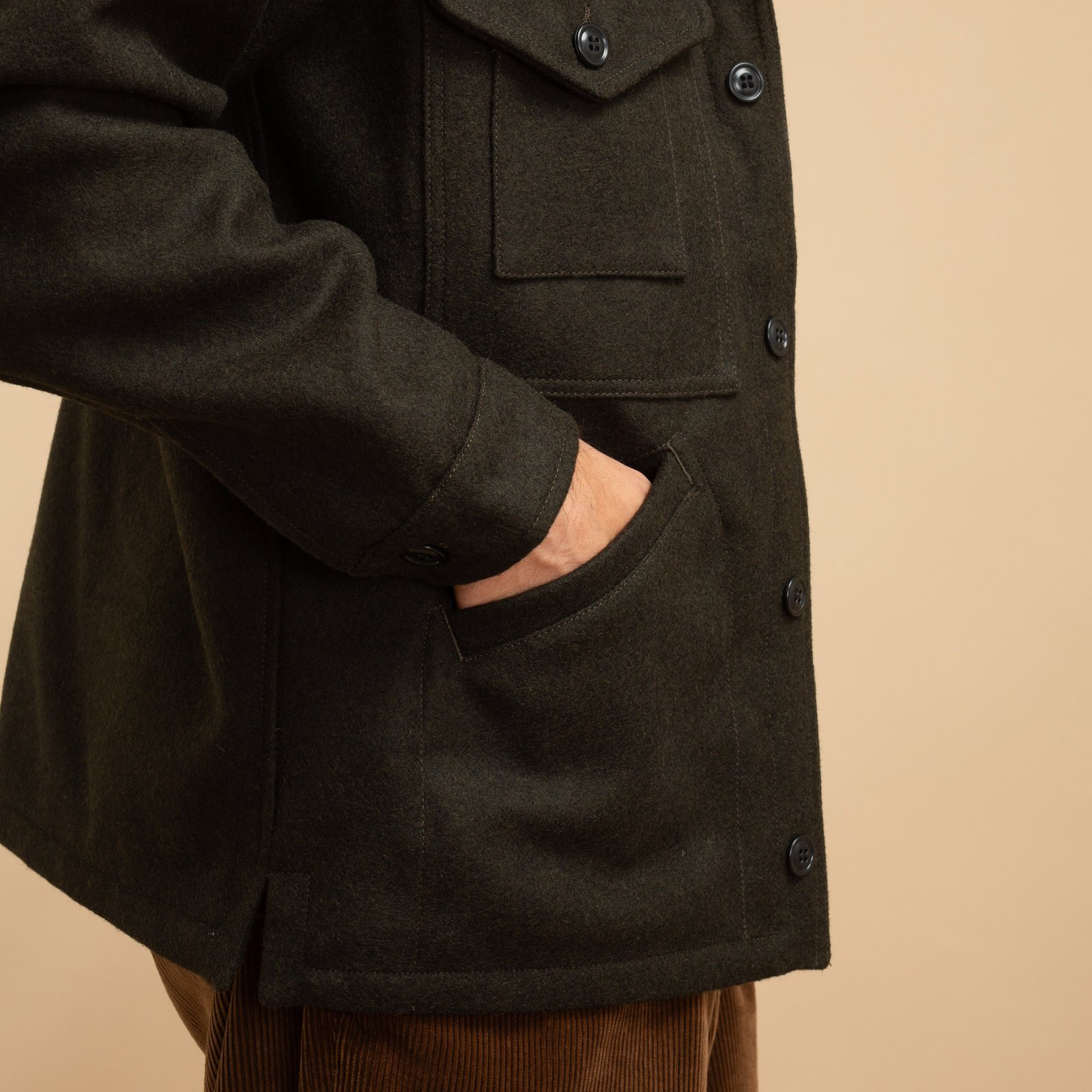 Wool Cruiser Jacket Dark Green