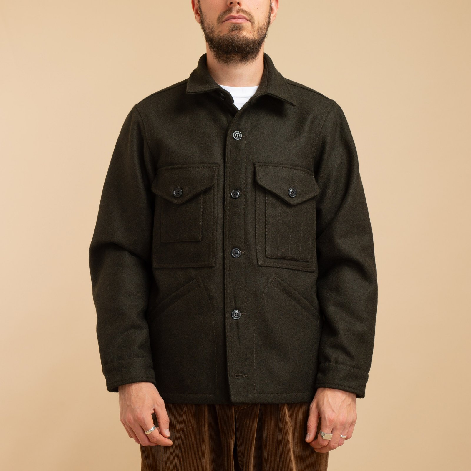 Wool Cruiser Jacket Dark Green