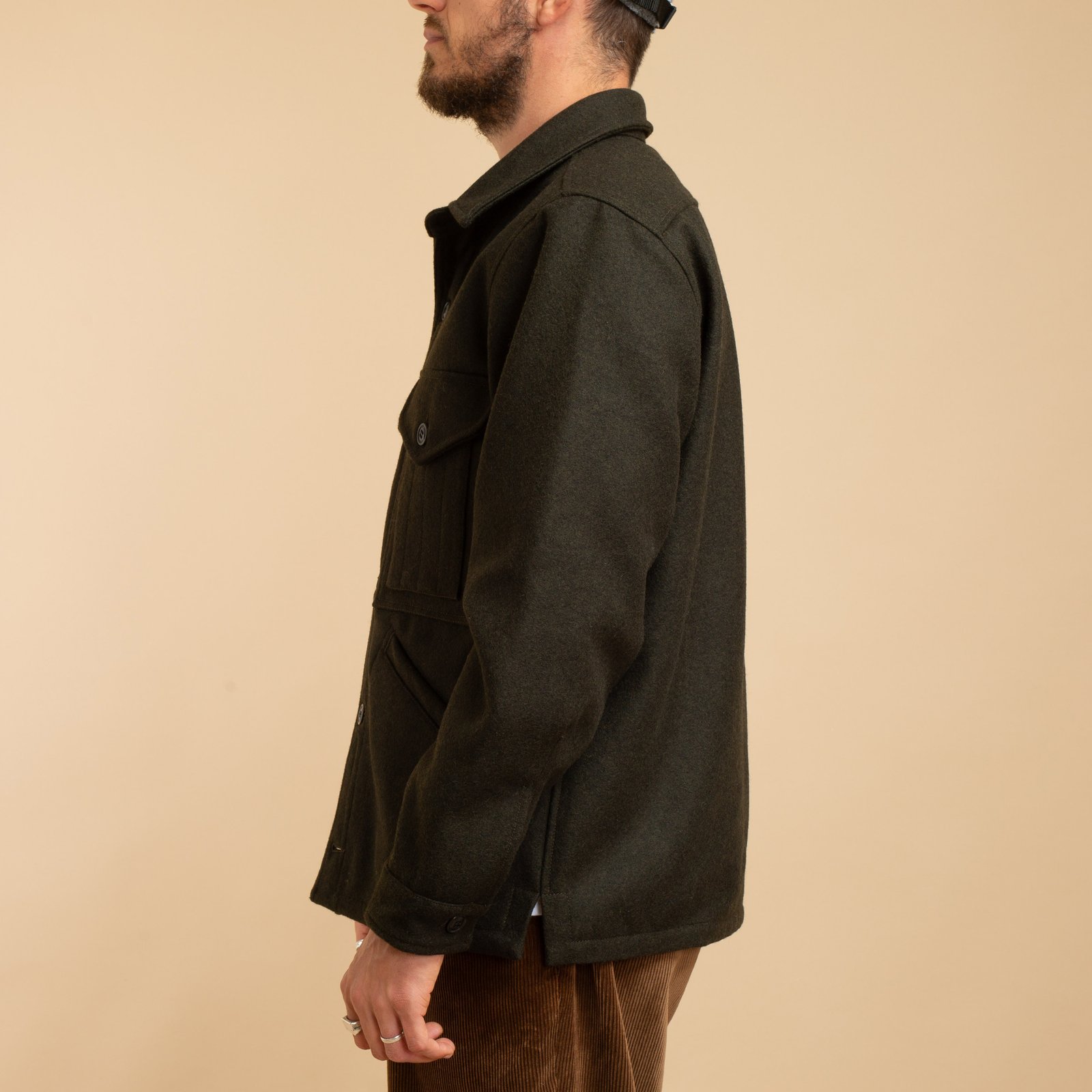 Wool Cruiser Jacket Dark Green