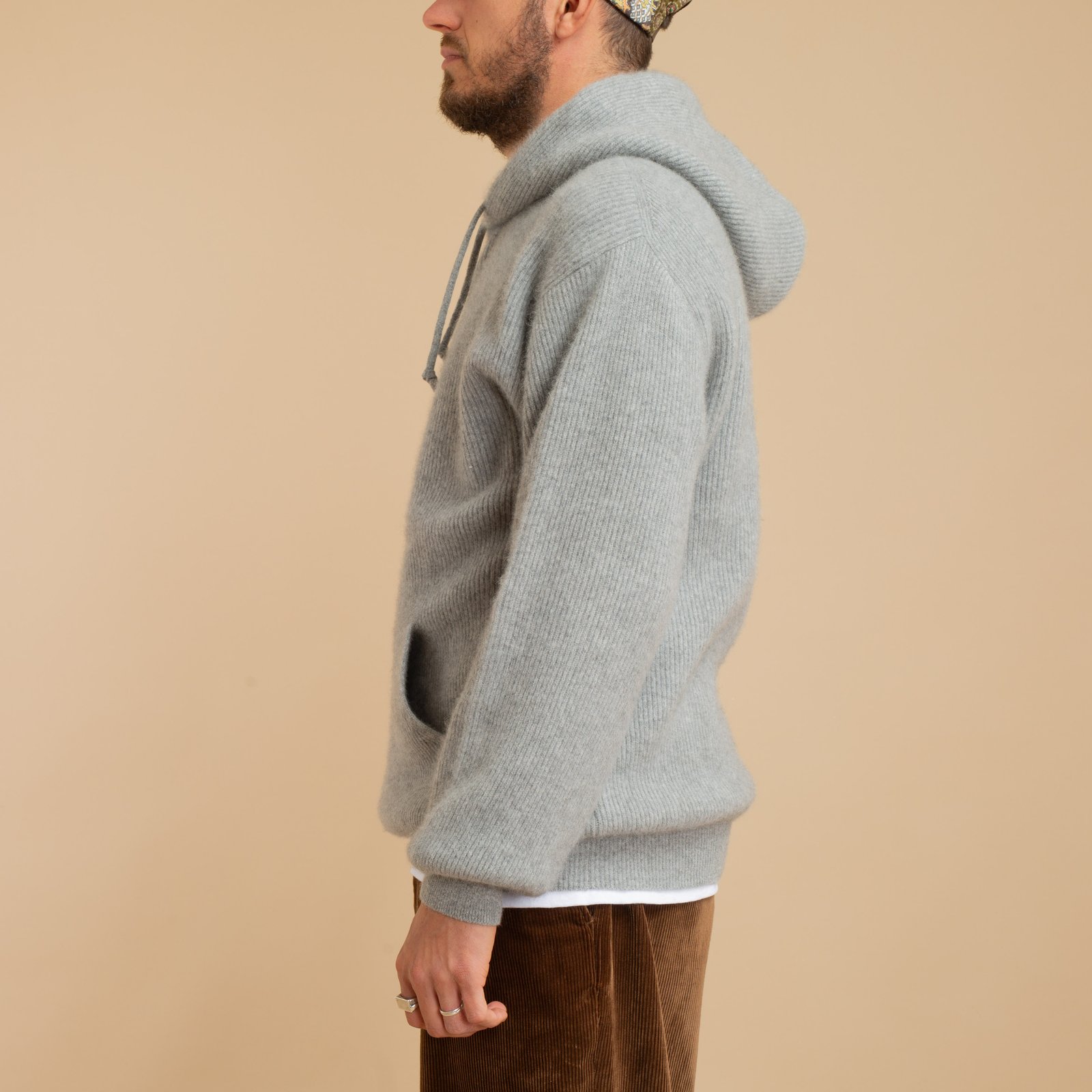 Cashmere Fox Pullover Hoodie Grey