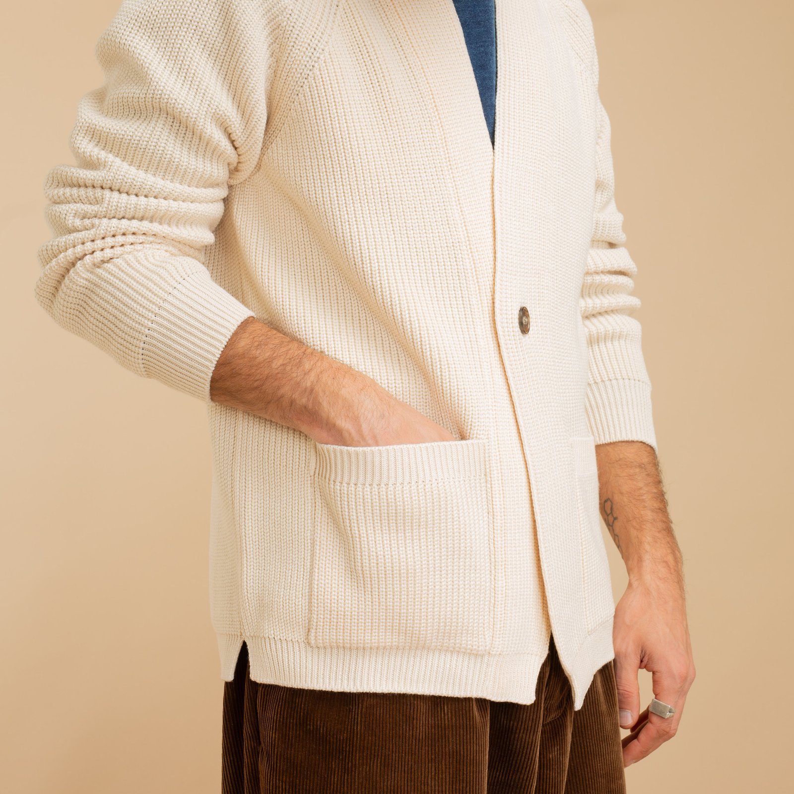 Signature 1 Button Cardigan Ivory