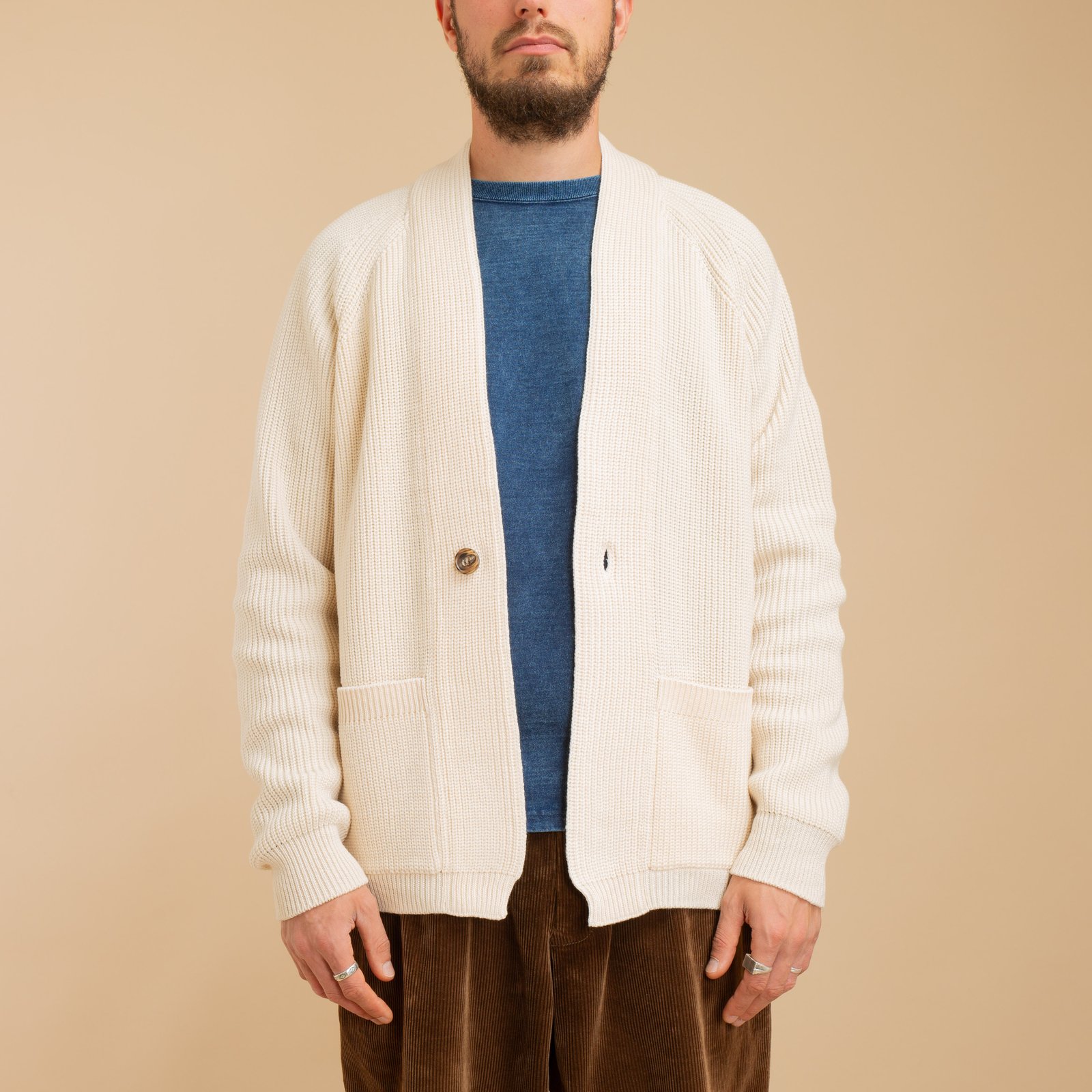 Signature 1 Button Cardigan Ivory