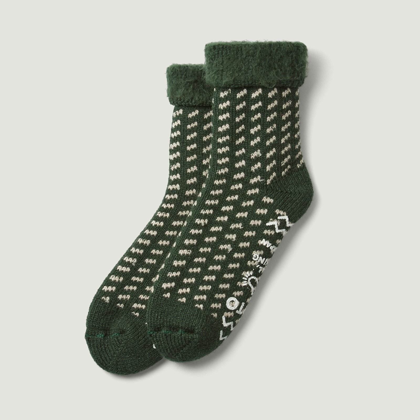 Comfy Room Socks "Bird's Eye" D.Green