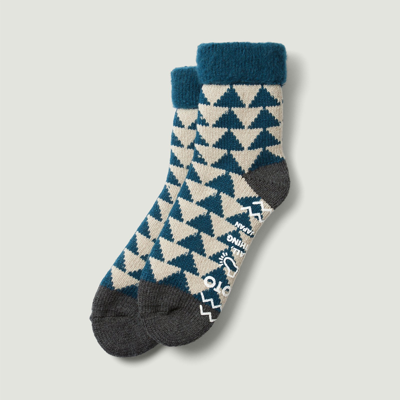 Comfy Room Socks "Sankaku" Blue/Green/Charcoal