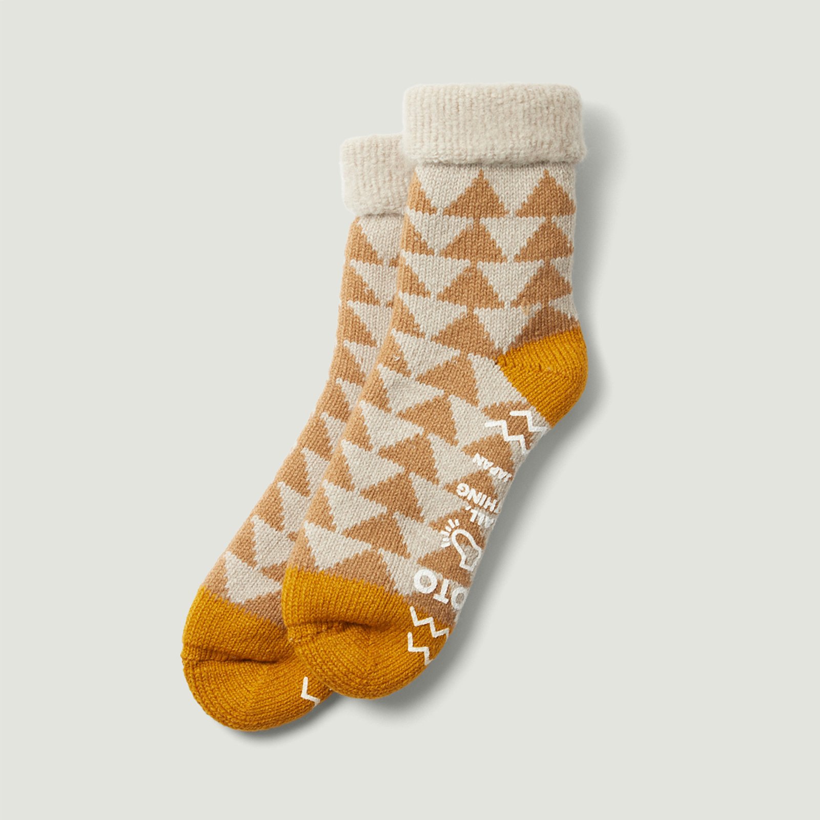 Comfy Room Socks "Sankaku" Beige/Gold