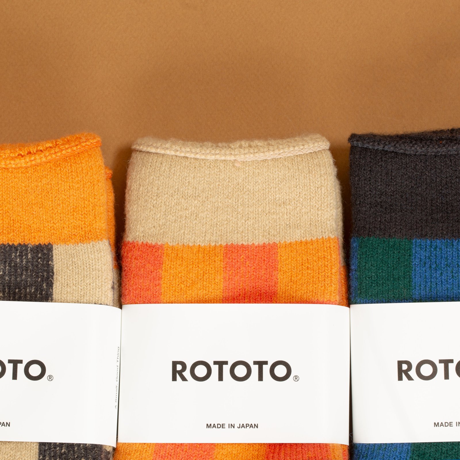 Pile Room Checkerboard Wool Socks Light Orange