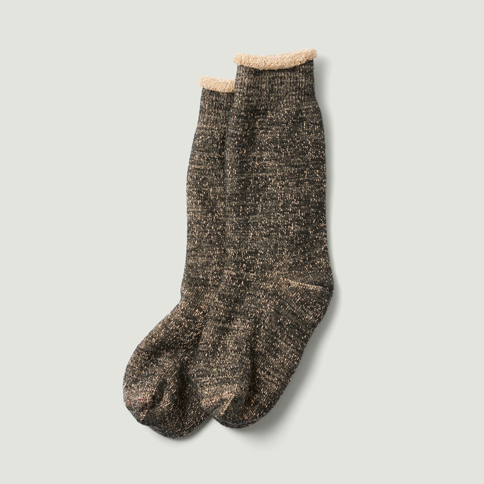 Double Face Crew Socks Black/Brown