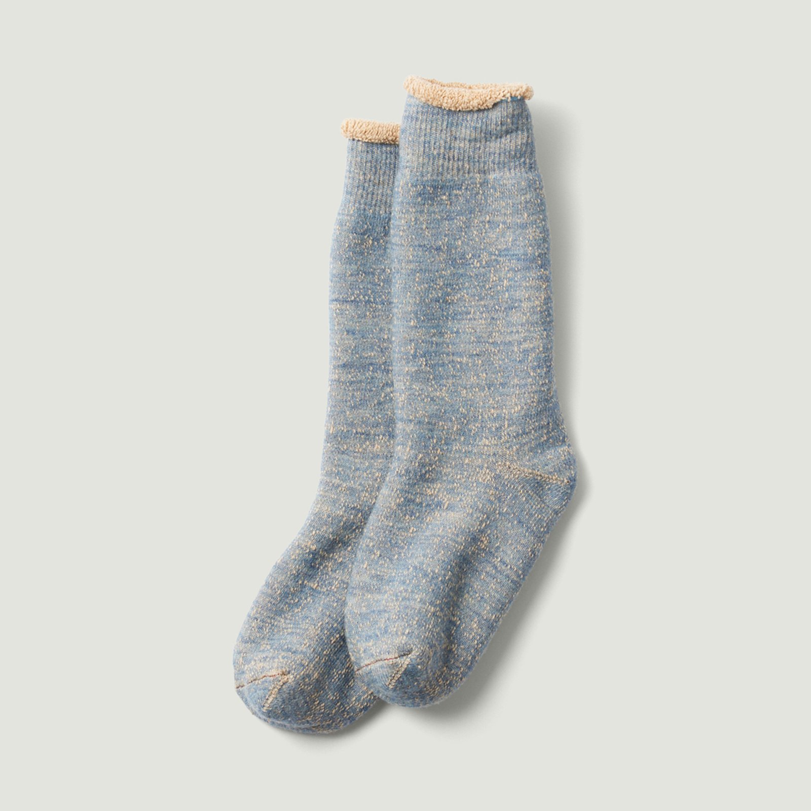 Double Face Crew Socks Blue/Brown