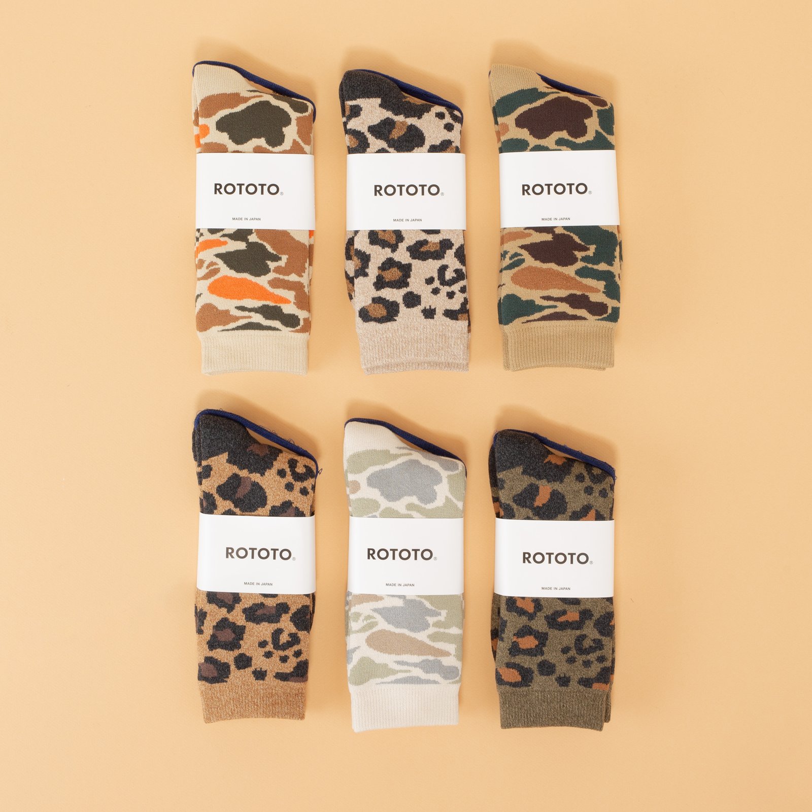 Pile Leopard Crew Socks Beige