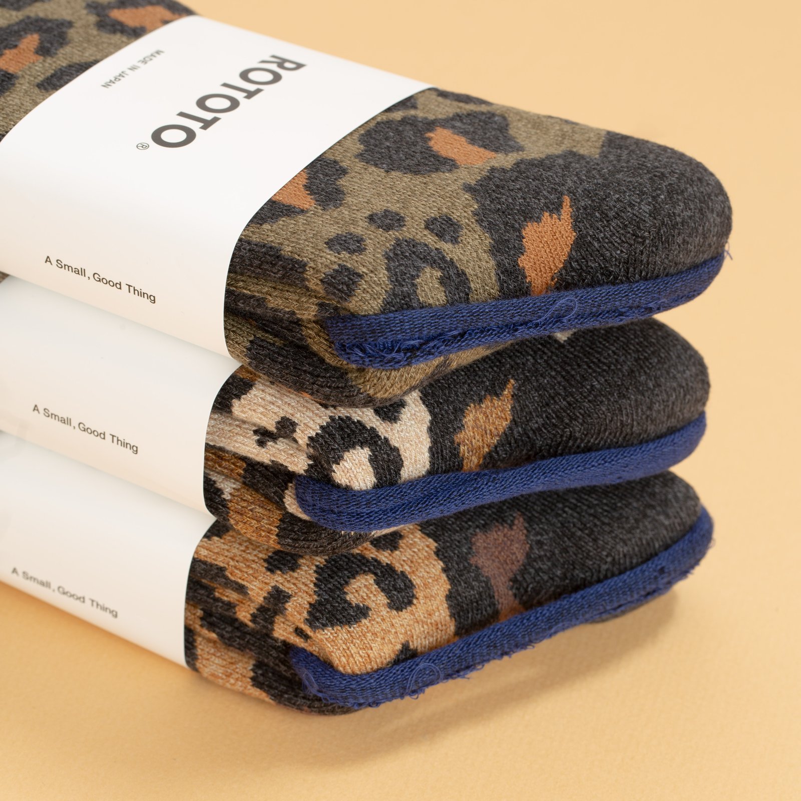 Leopard Print Crew Socks in Dark Olive