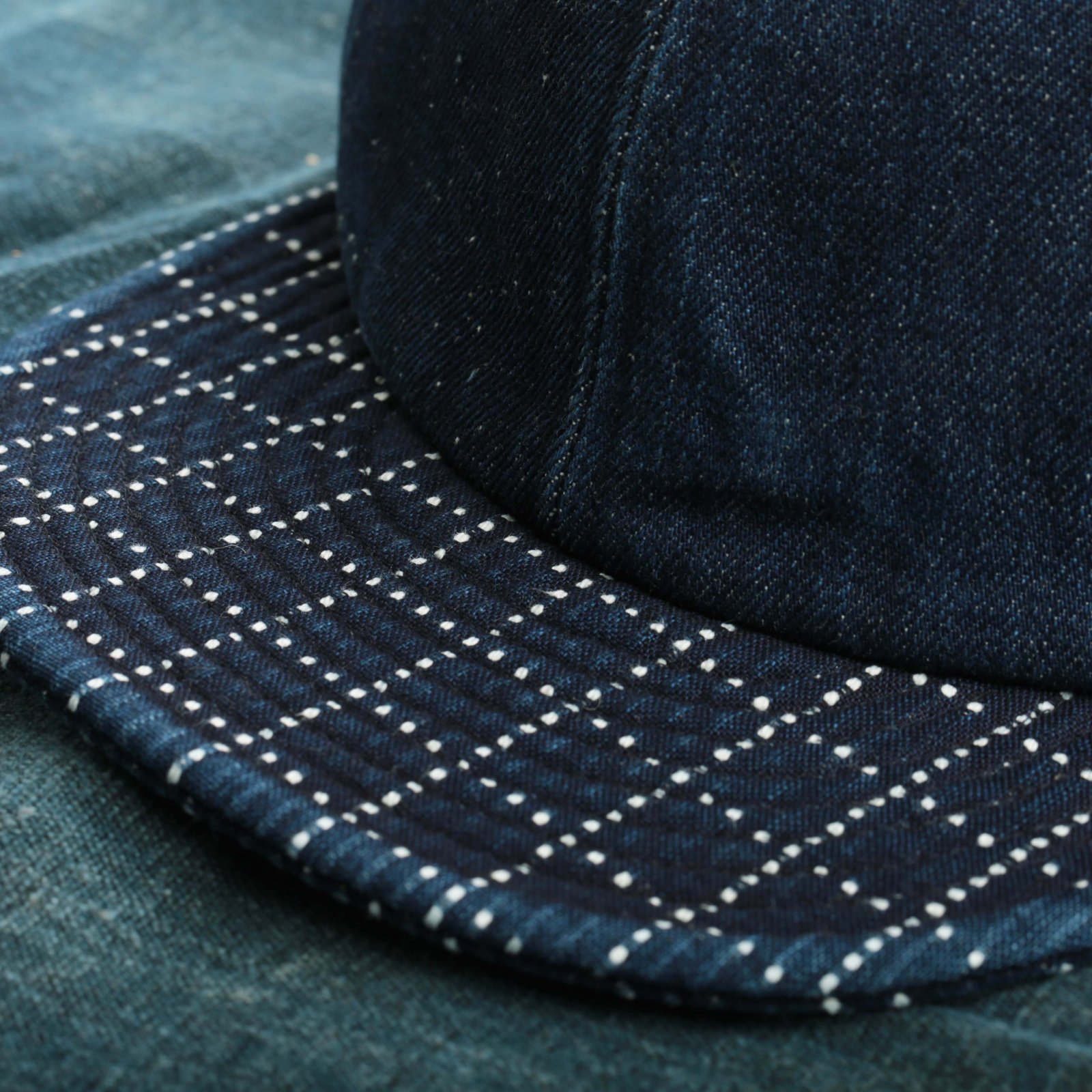 6-Panel Denim/Sashiko Cap Navy