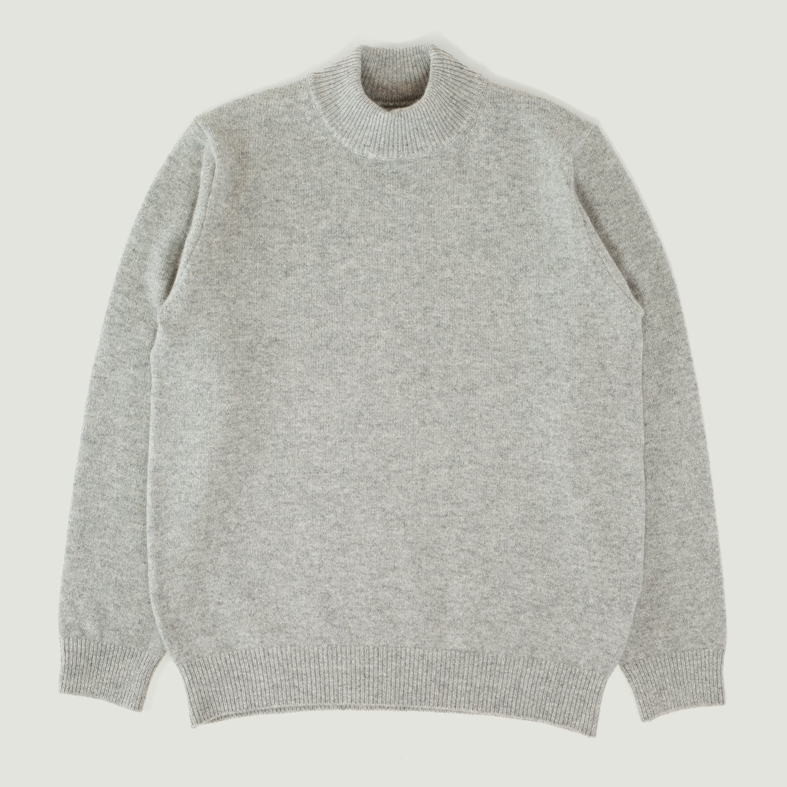 Pull Laine/Cachemire Col Cheminée Light Gray