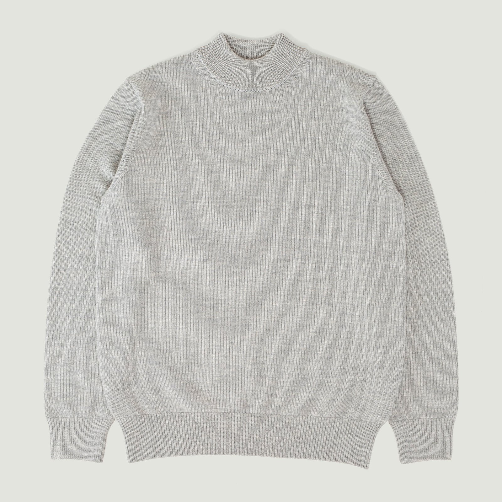 Pull Laine Col Cheminée Light Gray