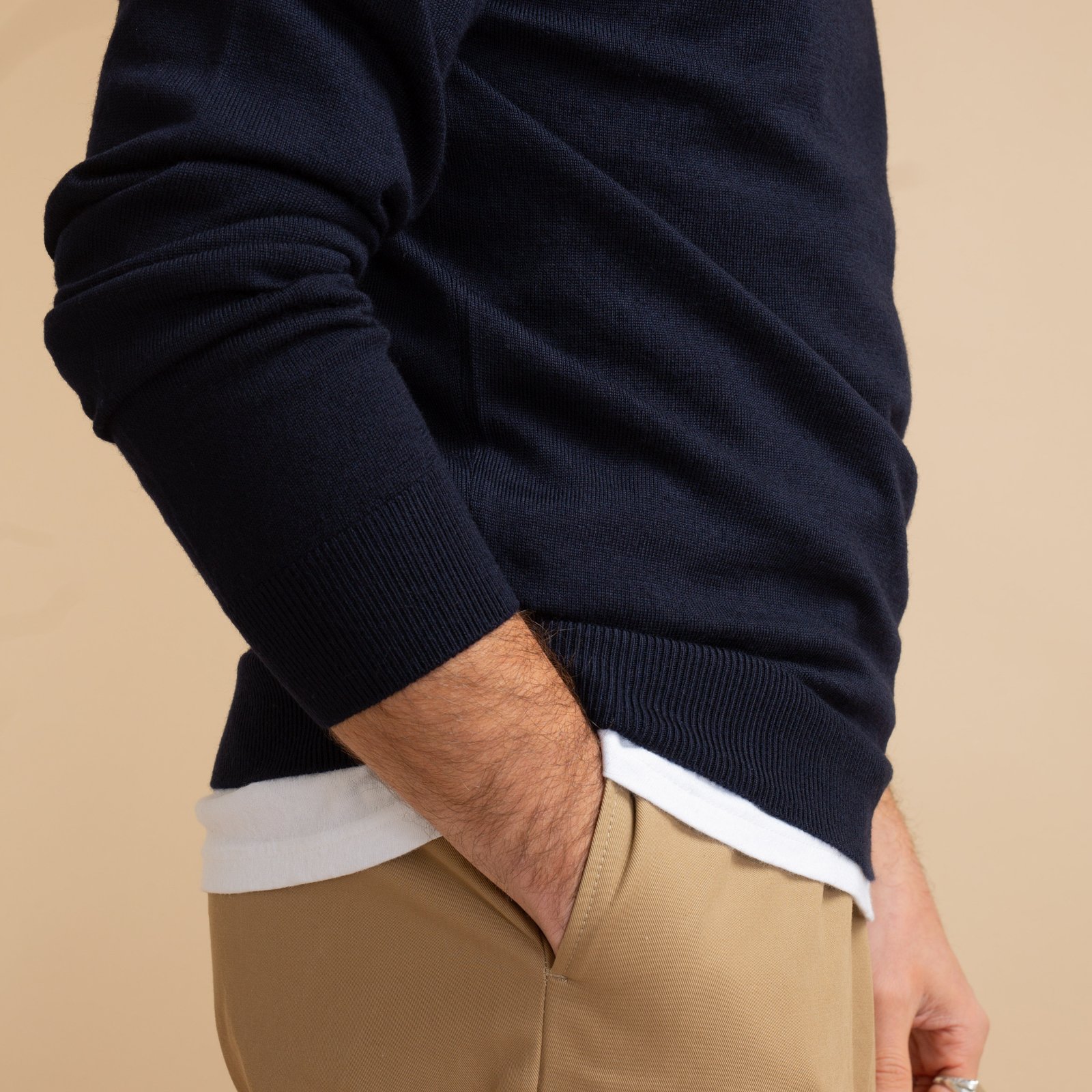 Navy Merino Turtleneck Sweater