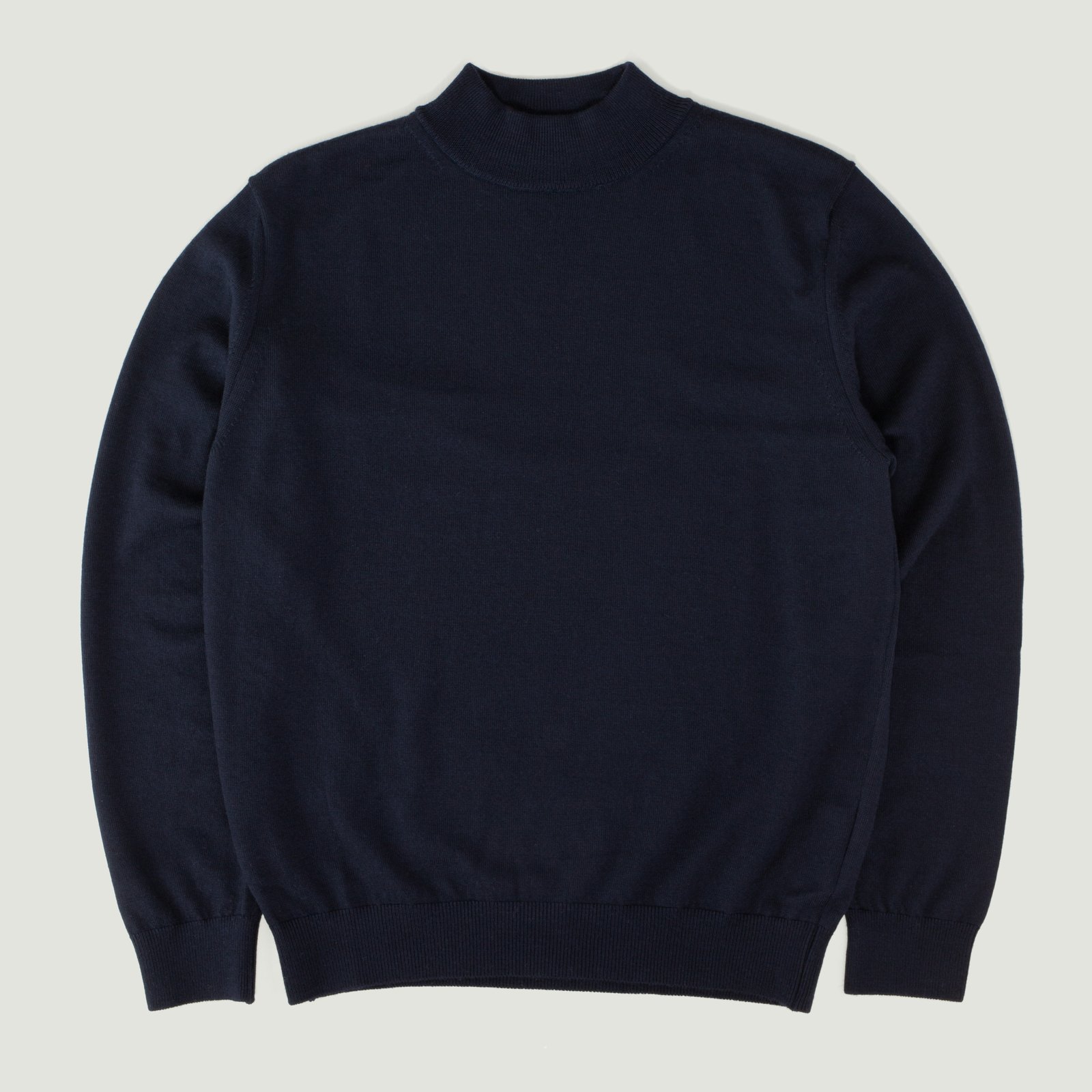 Pull Mérinos Col Cheminée Navy