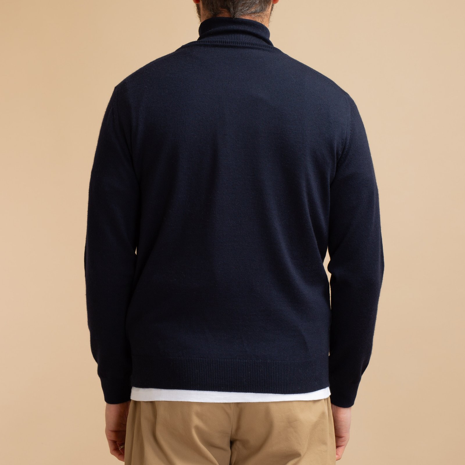 Navy Merino Turtleneck Sweater