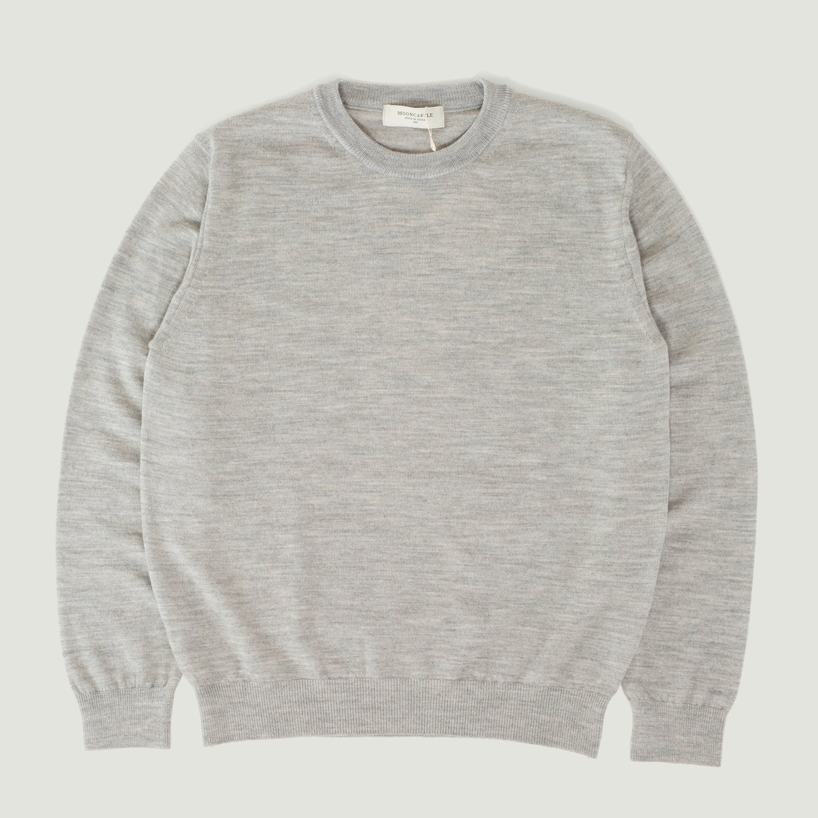 Pull Mérinos Col Rond Light Gray