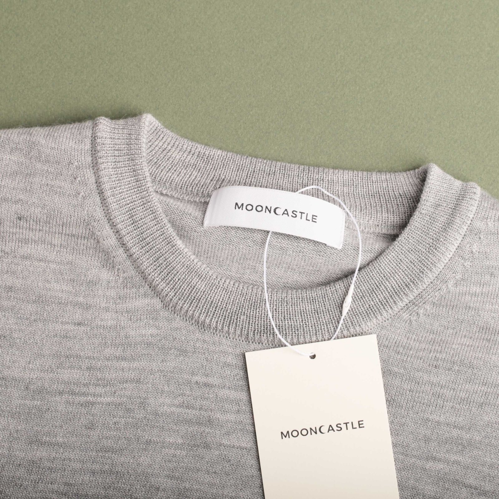 Light Gray Merino Wool Crew Neck Sweater