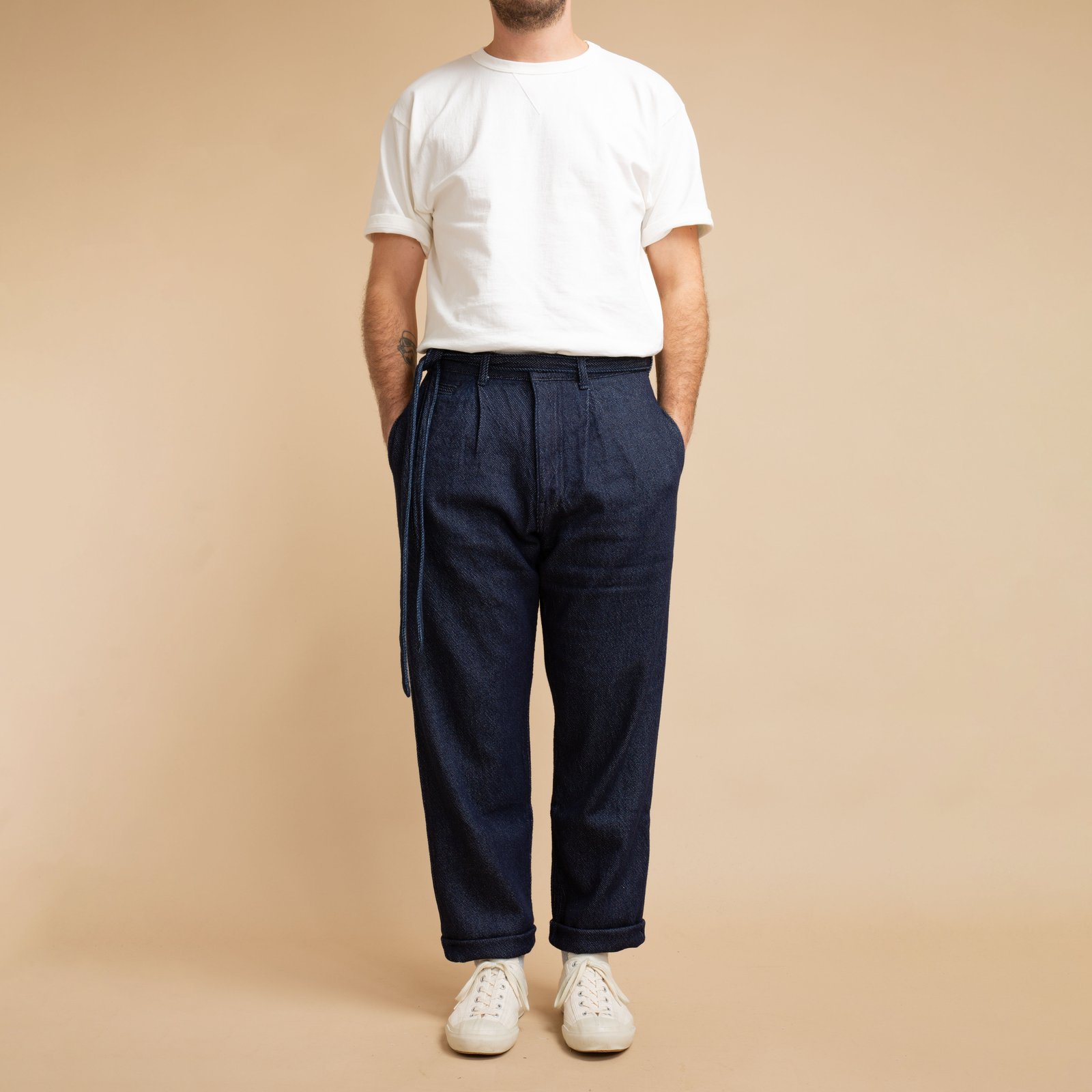 MOMOTARO X FLANEURS / FnM004 "Knit-Ish Denim" Original Fit Trousers Indigo