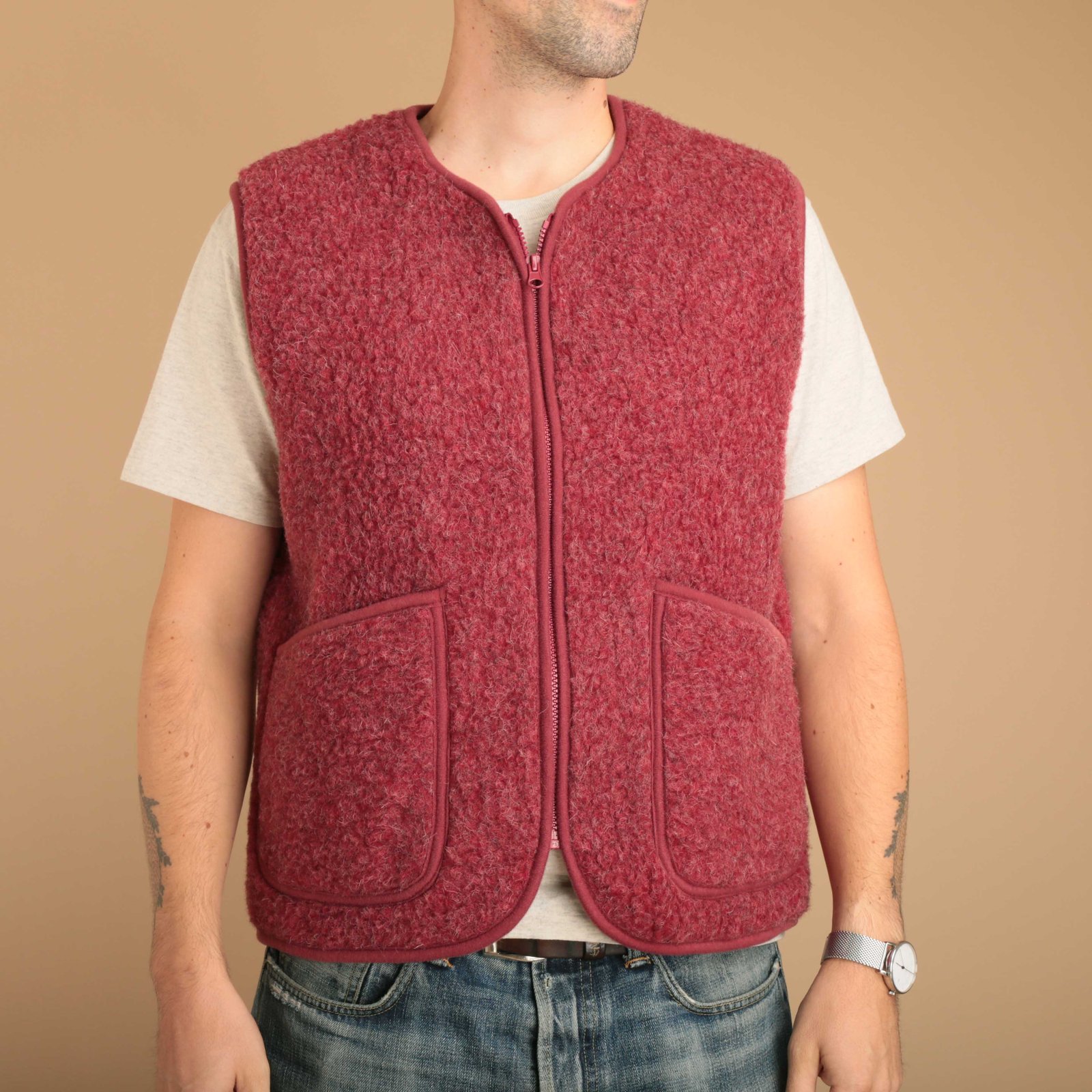 Pepitco Vest Dark Red
