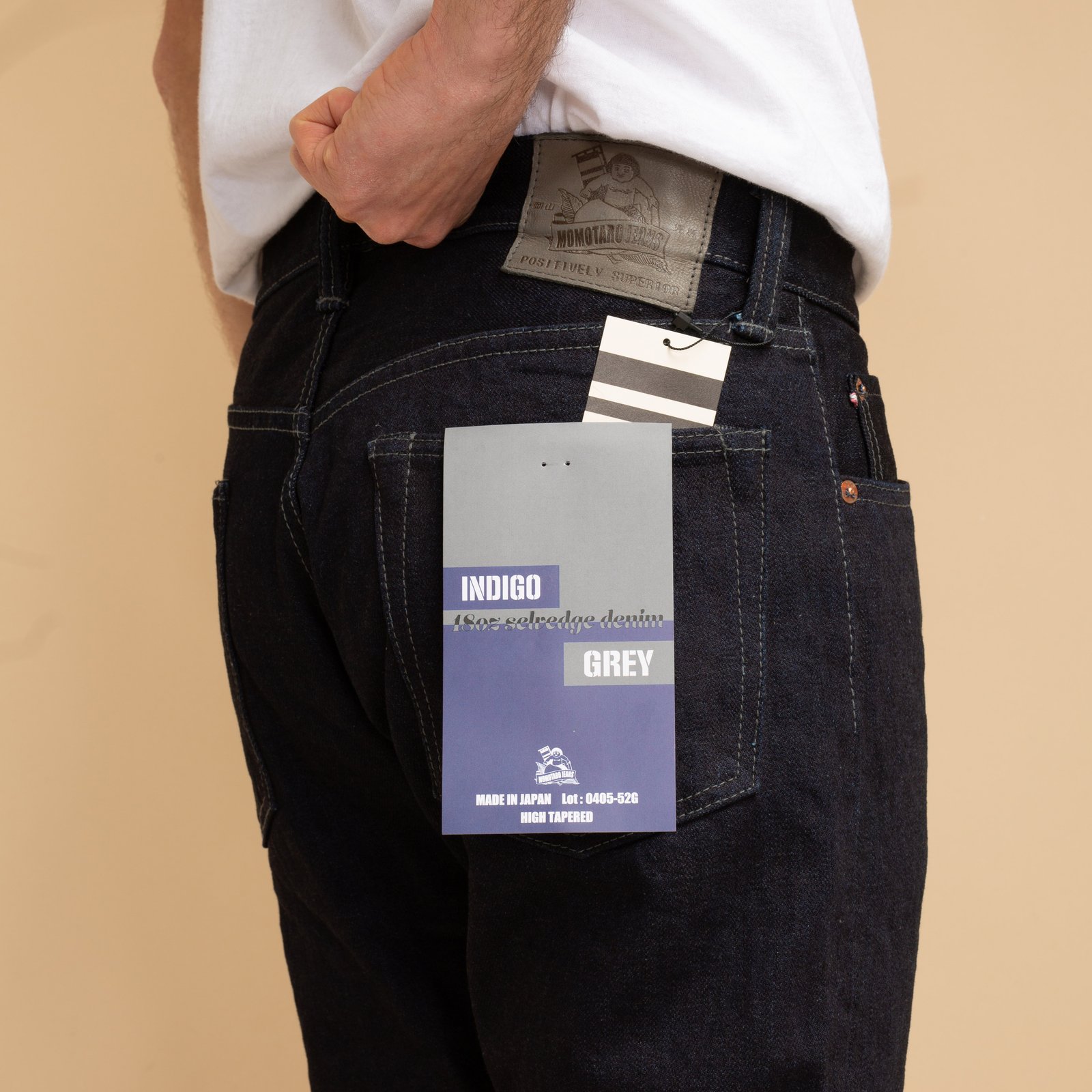 0405-52G High Tapered 18oz Indigo×Grey