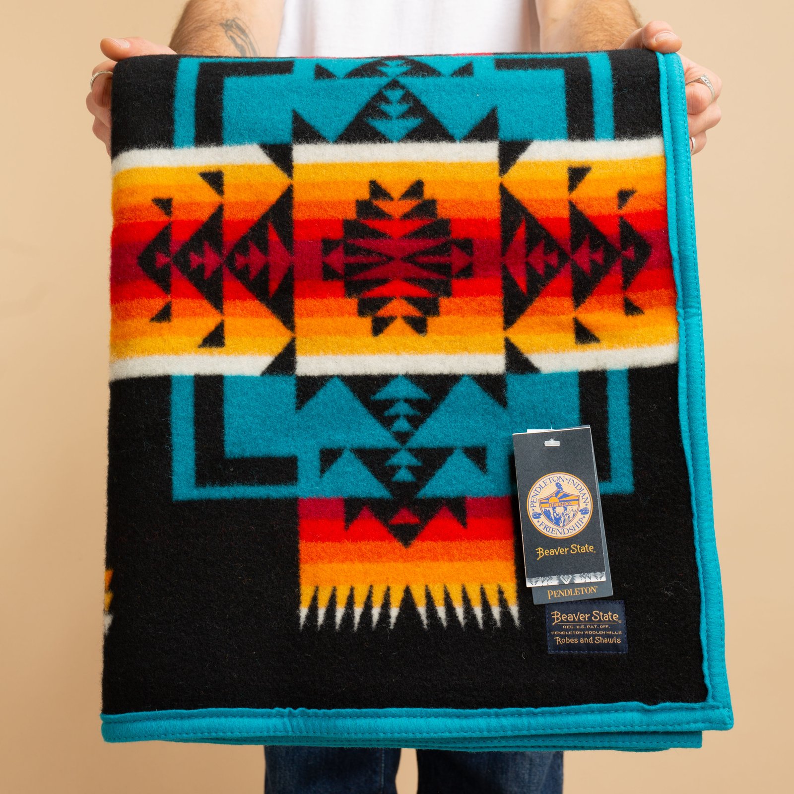 Large Chief Joseph Black Jacquard Blanket