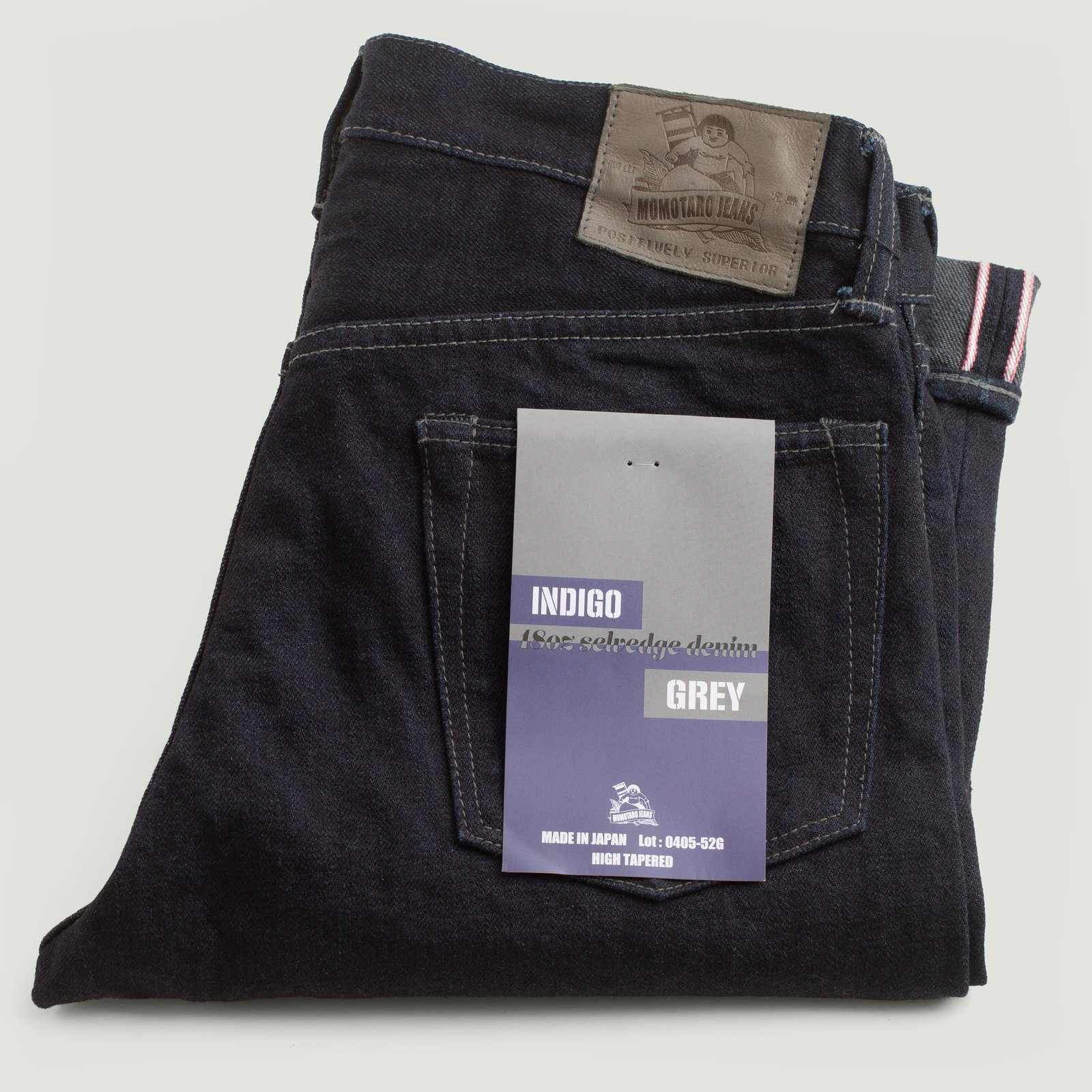 0405-52G High Tapered 18oz Indigo×Grey