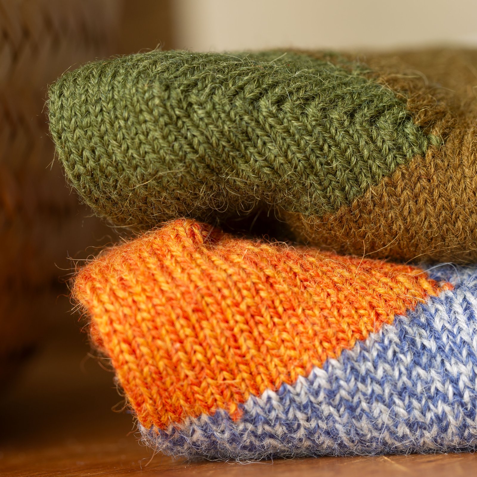 Ribbed Socks Blue/Orange