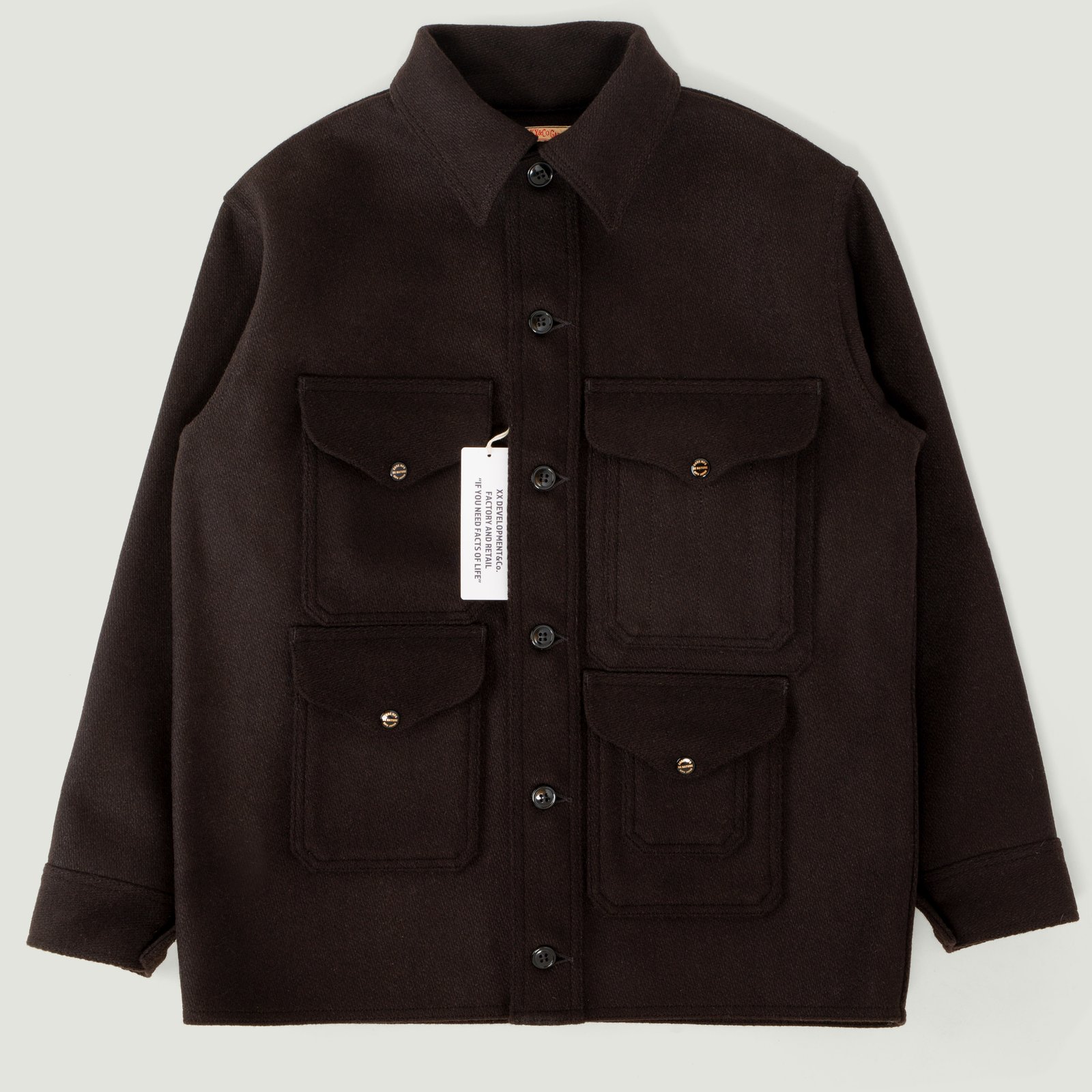 "SURE MFG" Mackinaw Wool Cruiser Jacket in Dark Brown