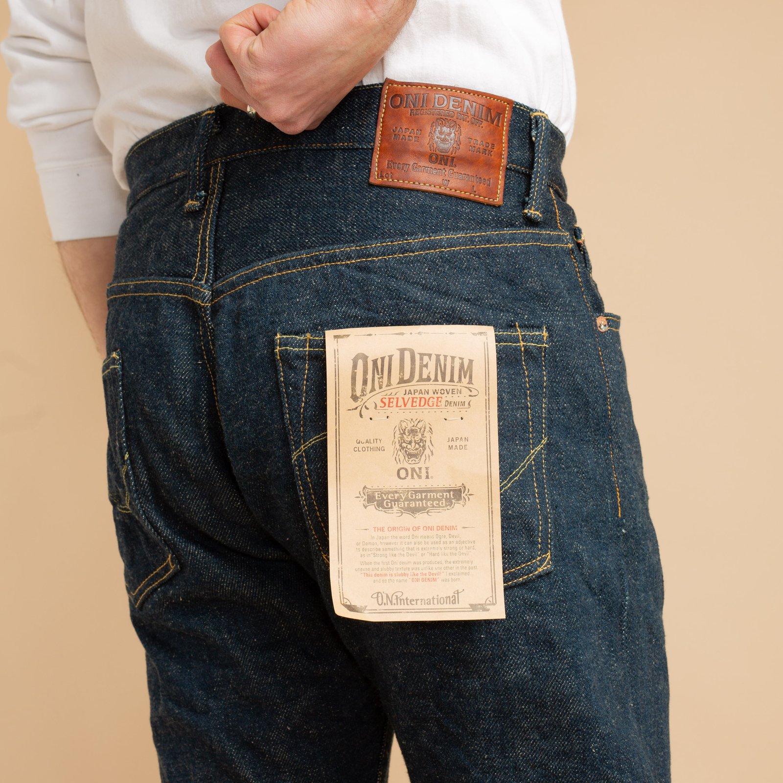 Image-Flâneurs_ONI DENIM / 902ZR-KABEG "Secret Kabuki" 20oz High Rise Relaxed Tapered_Detail-Flasher